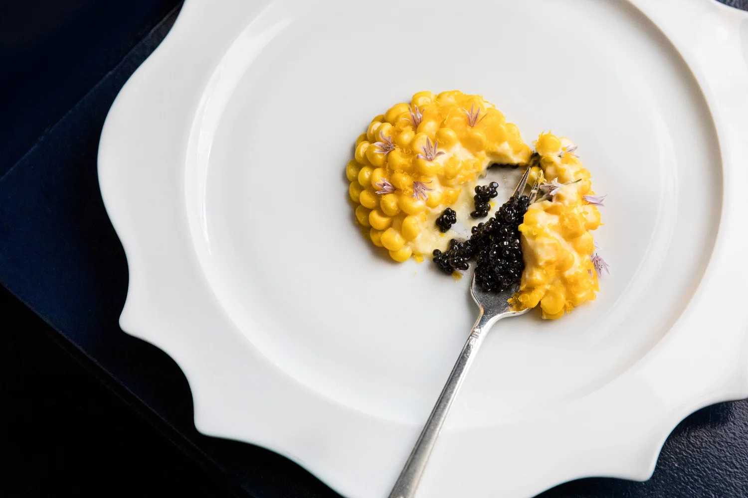 Plated dish at Maude Beverly Hills by Chef Curtis Stone