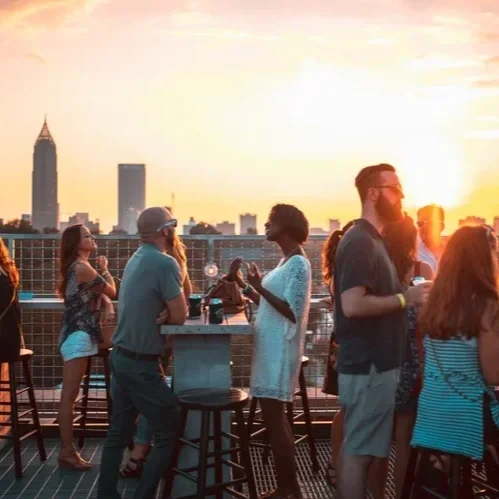 The Roof at Ponce City Market Atlanta Georgia rooftop outdoor dining skyline views