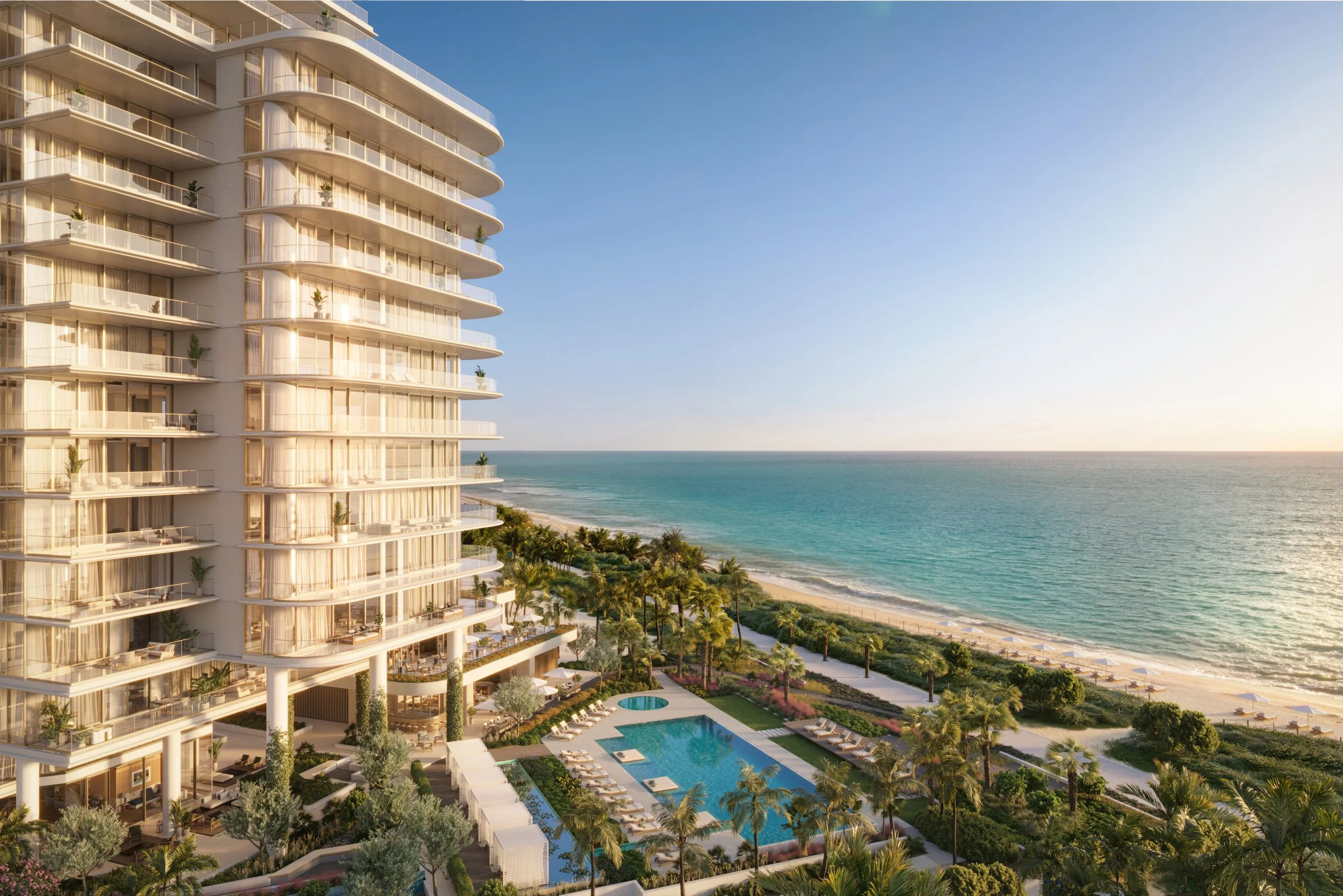 The Perigon Miami Beach beachfront towers on Collins Avenue