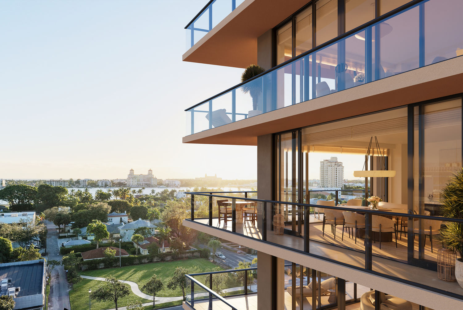 Nora House private terrace overlooking West Palm Beach
