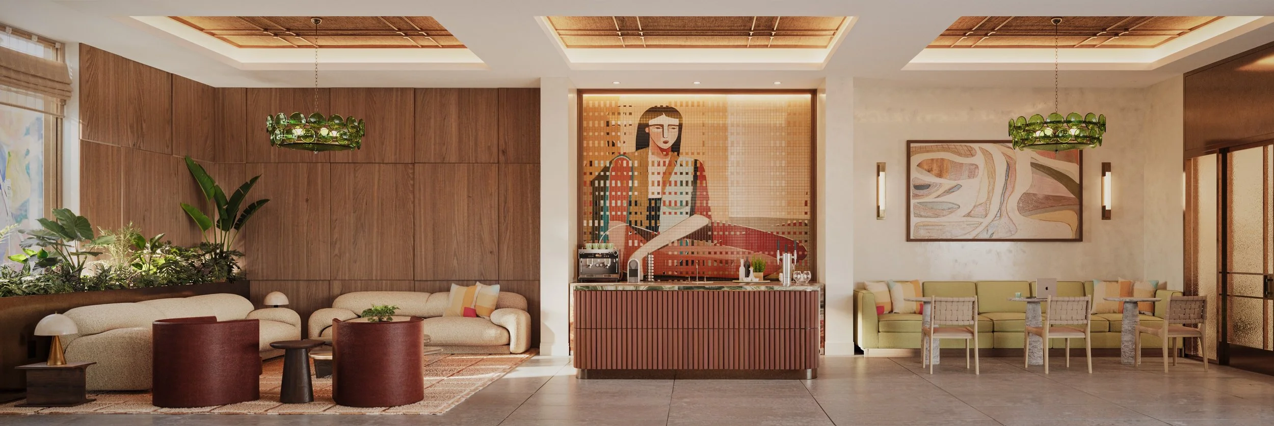The residents-only lounge at The Cloud One Residences Wynwood