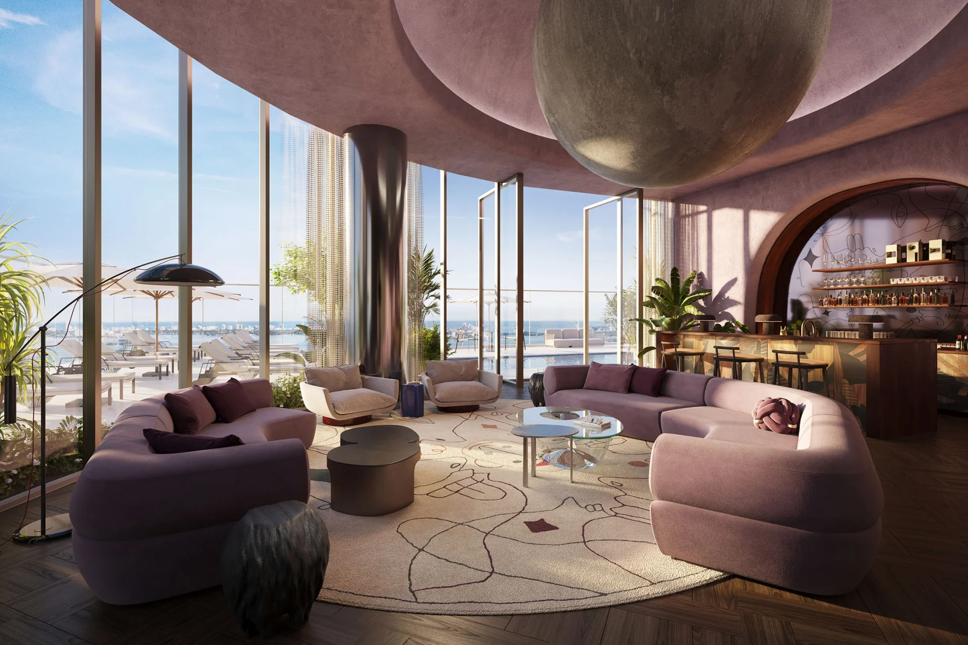 Jean-Georges Miami Tropic Residences — atrium by Yabu Pushelberg