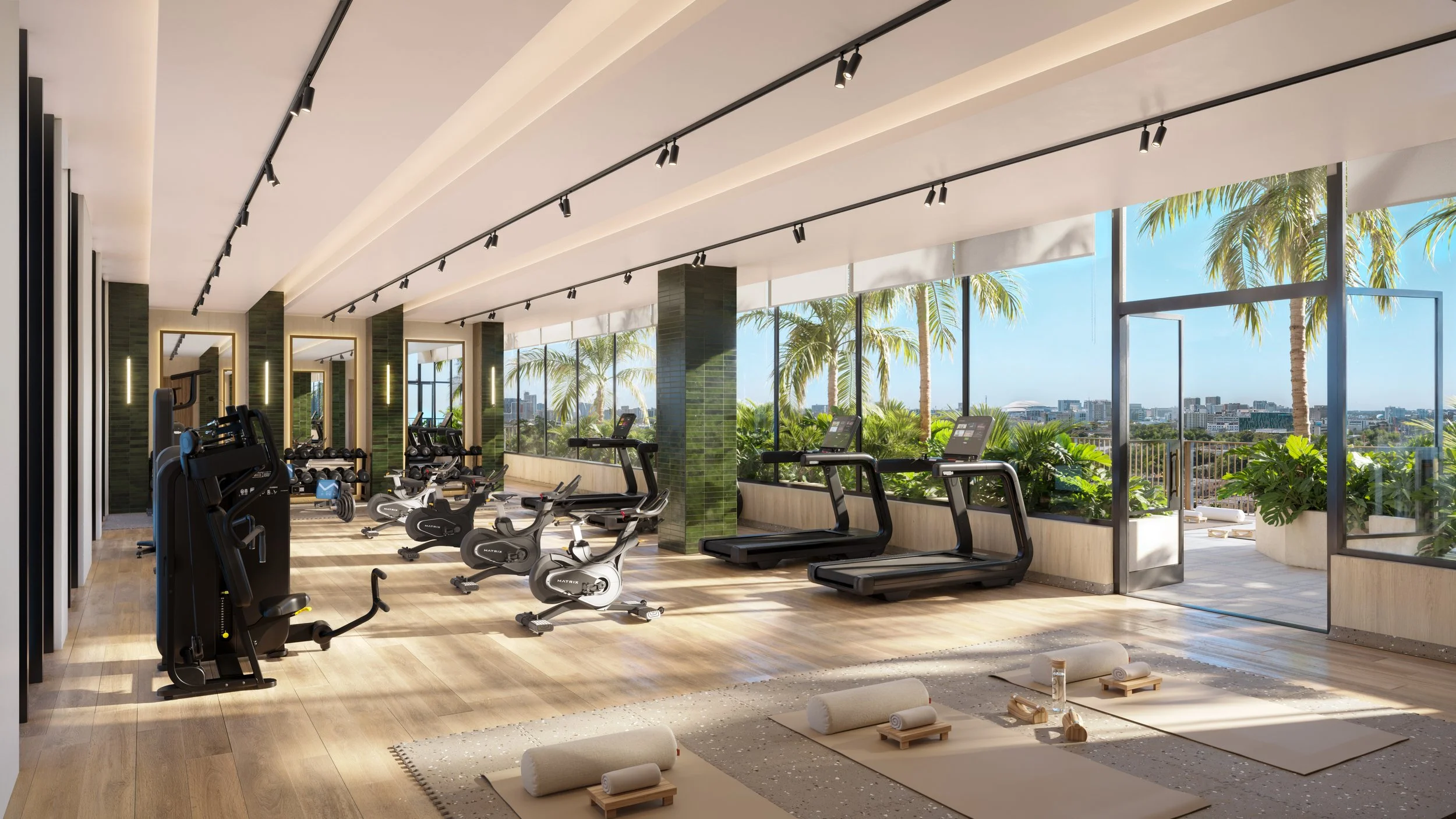 The fitness center at The Cloud One Hotel & Residences Wynwood