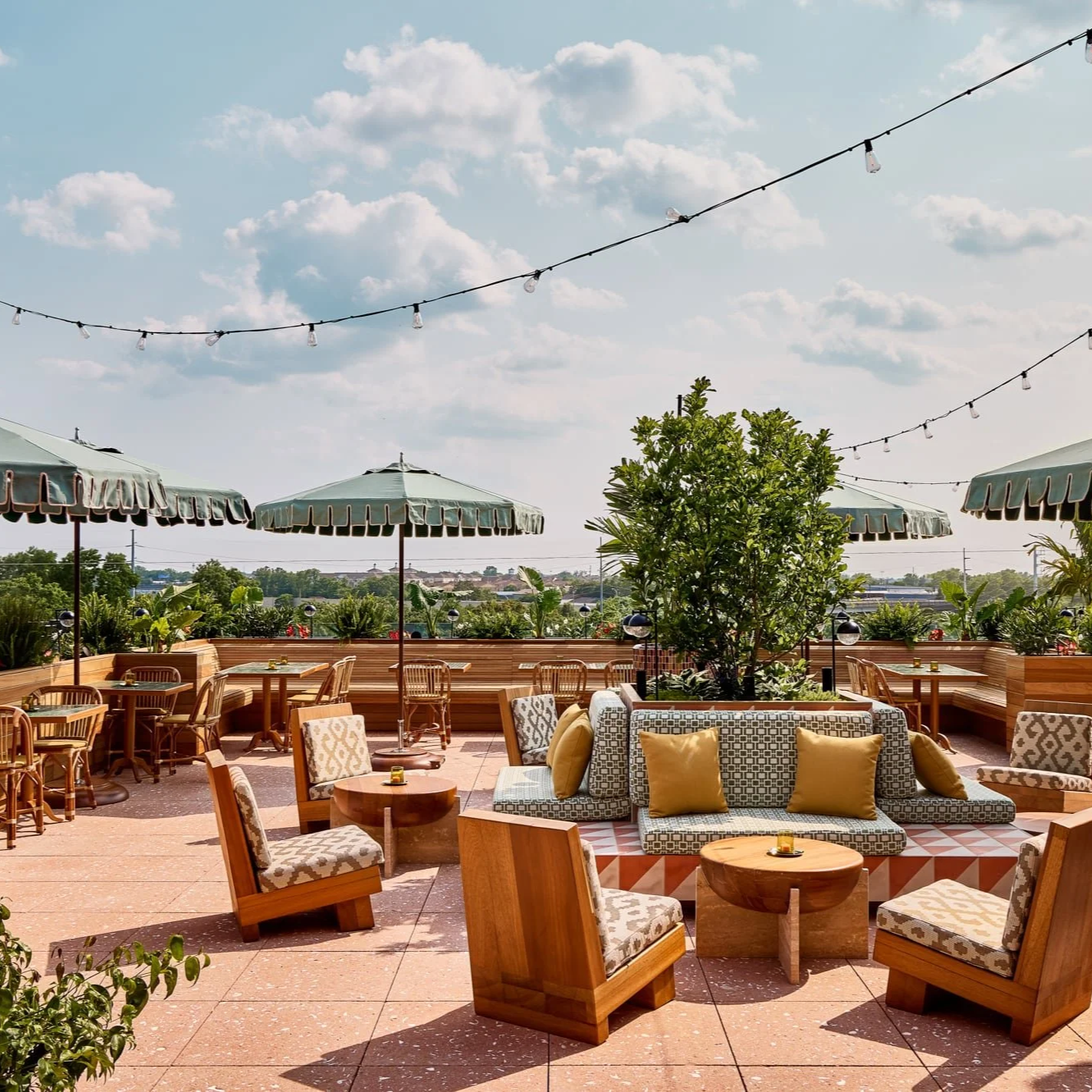 Lost Palm Lexington Kentucky rooftop outdoor dining tropical resort atmosphere