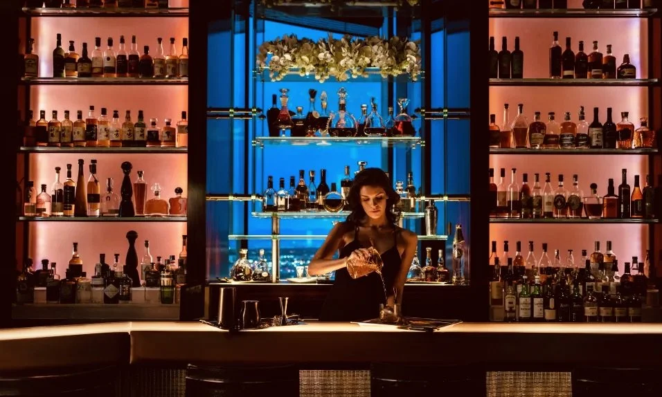 trendiest fanciest vegas hotel lobby bars