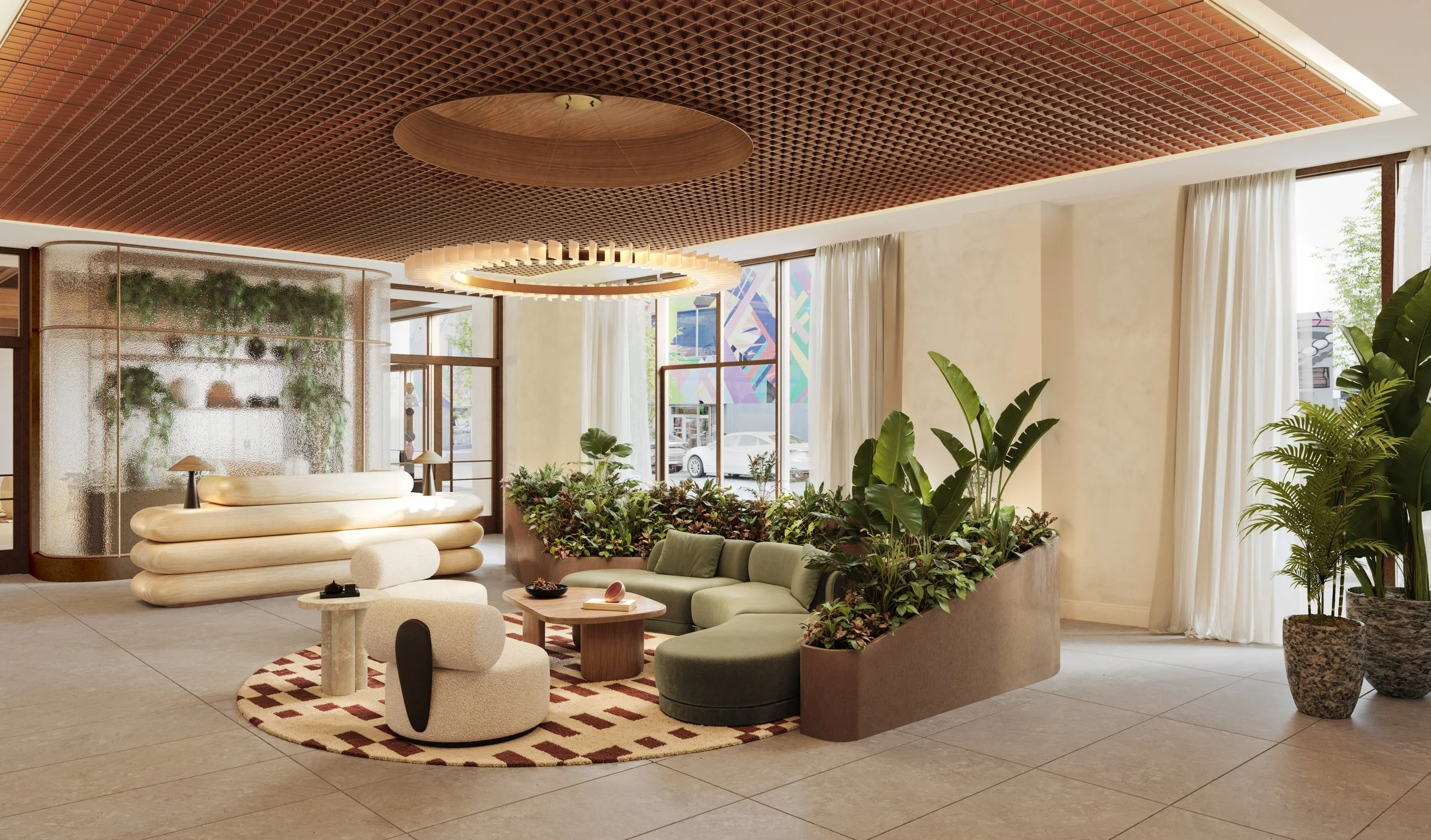 The lobby of The Cloud One Hotel & Residences Wynwood