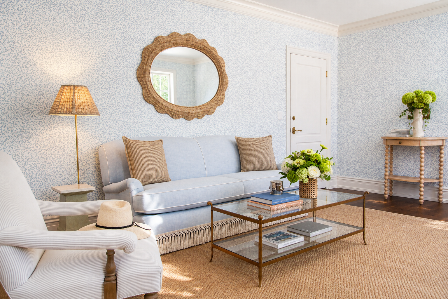 A light-filled guest suite with water views at The Inn at Longshore, Westport