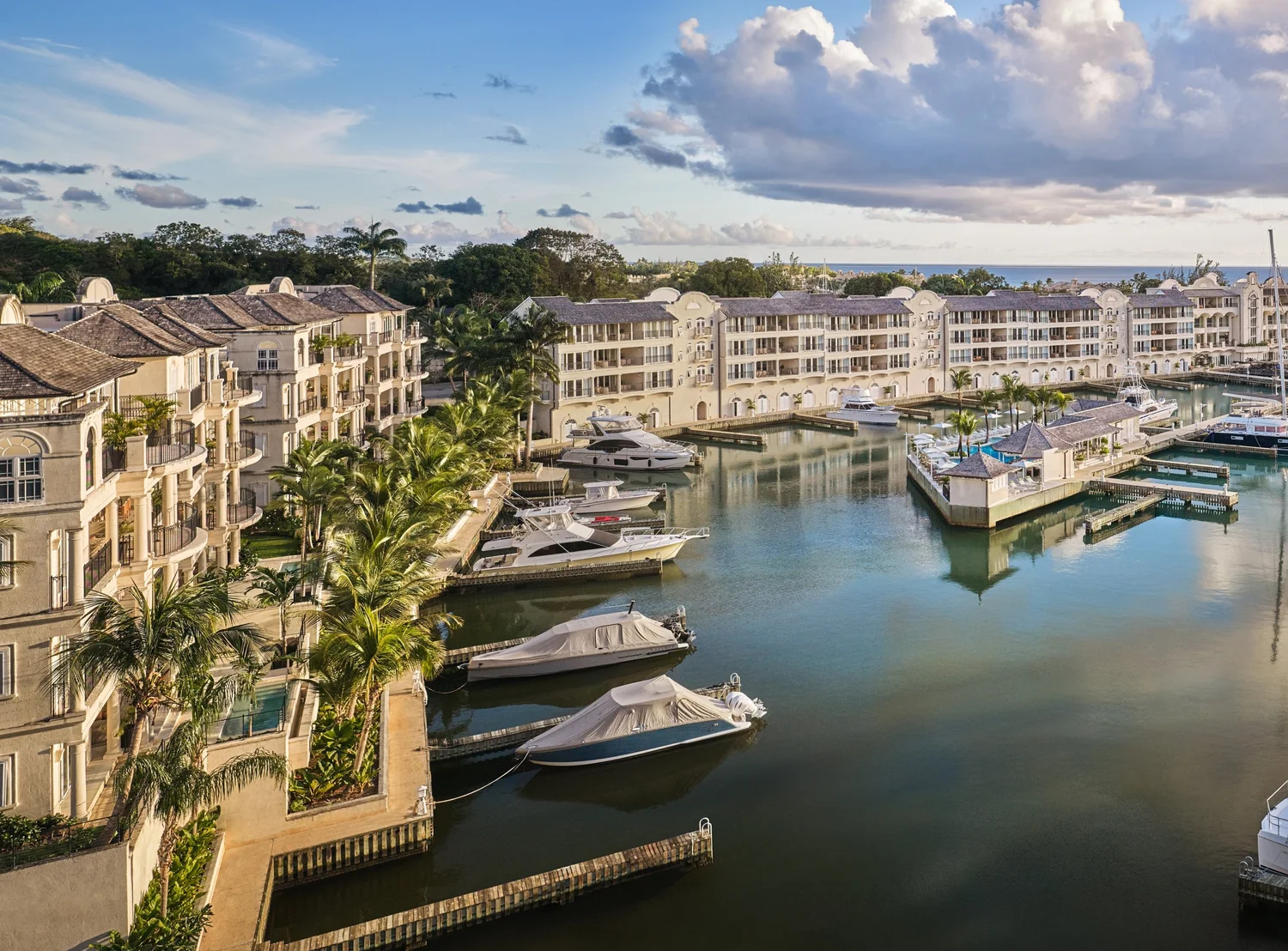 The private marina at Pendry Barbados on the Platinum Coast