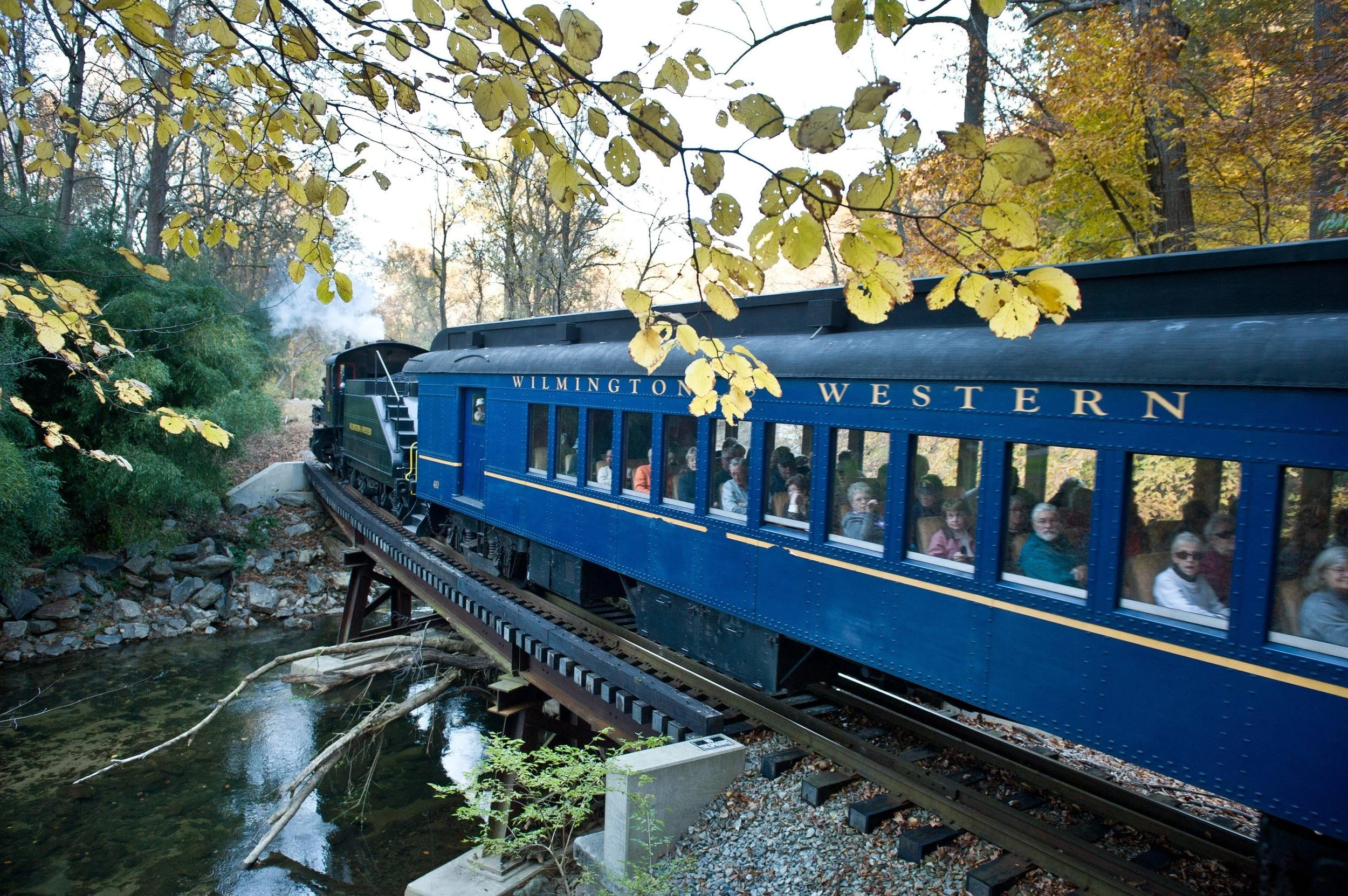 Wilmington & Western Railroad vintage train in Delaware's Red Clay Valley