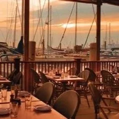 The Moorings Newport Rhode Island harbor dockside outdoor dining seafood marina