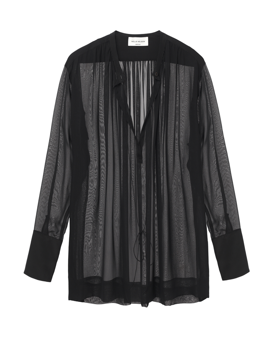 Breeze Smock Blouse Black Front.png