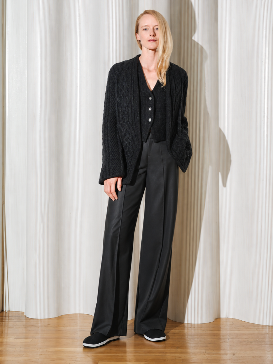 Jacob cable knitted coat