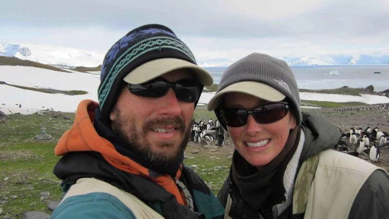 Matt and I collecting data on penguin populations on King George Island, Antarctica.