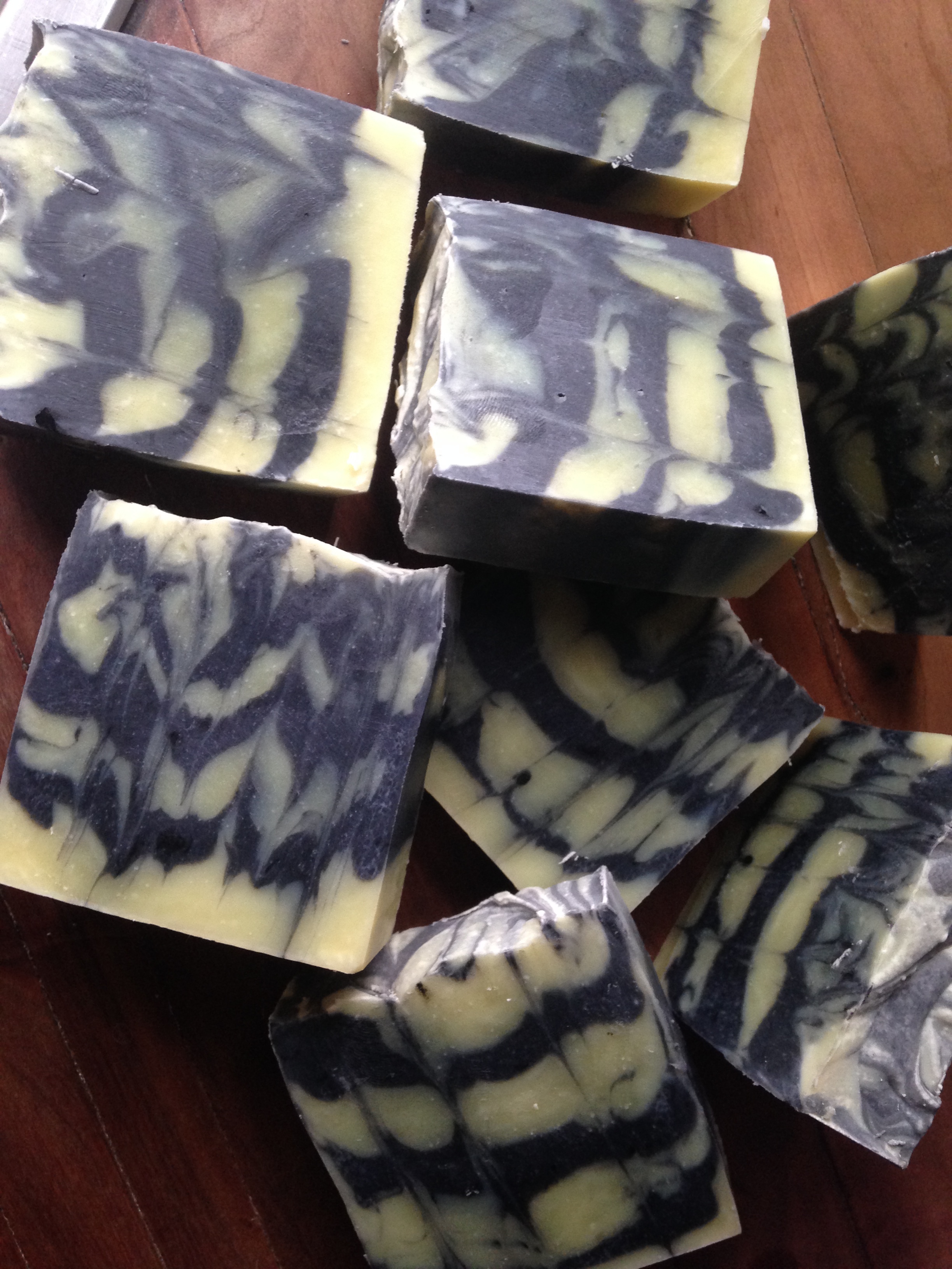  Soap making has begun again.&nbsp; This first batch is lavender charcoal. 