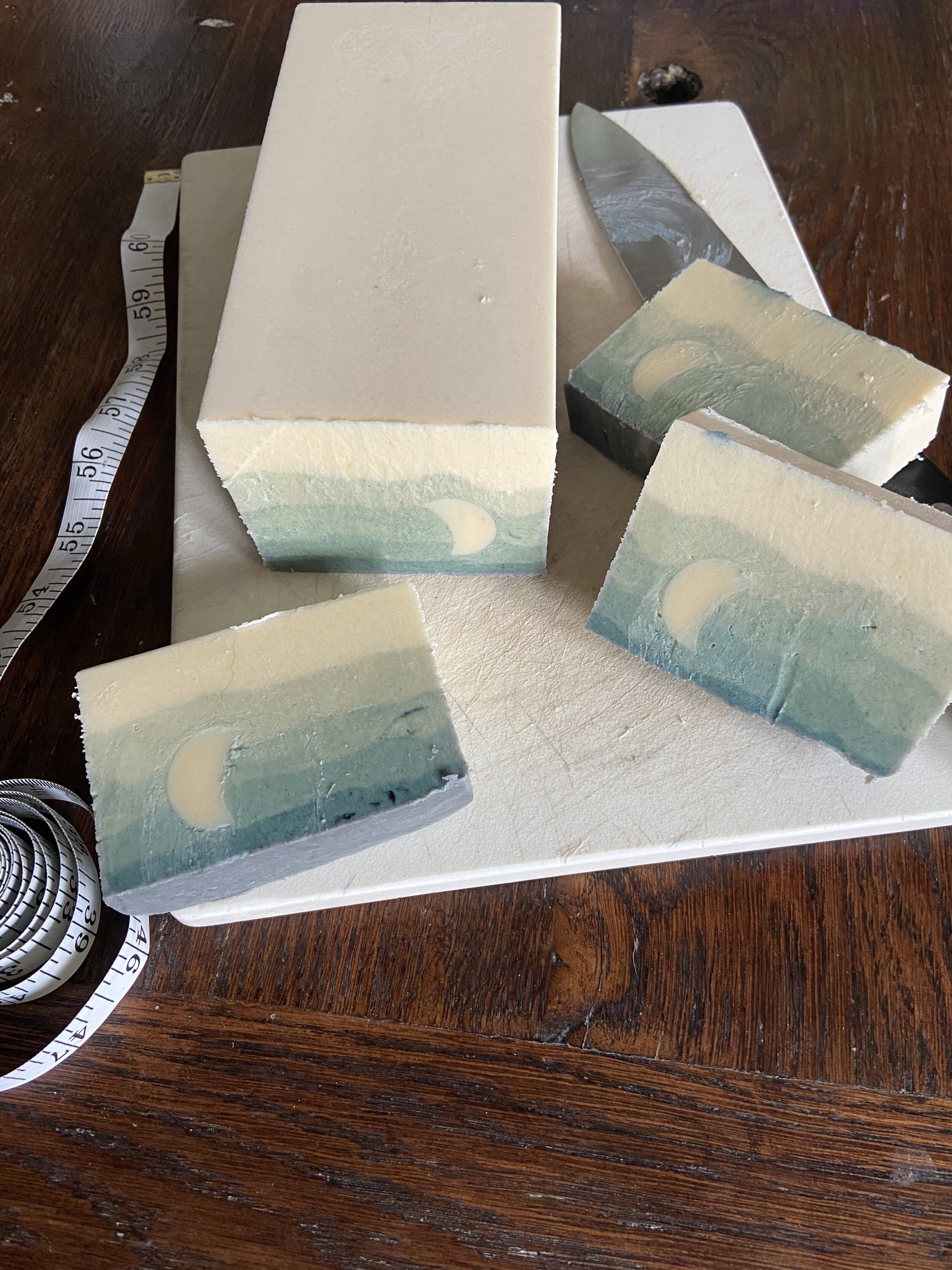  Patchouli Goat Milk Soap  colored with indigo powder 