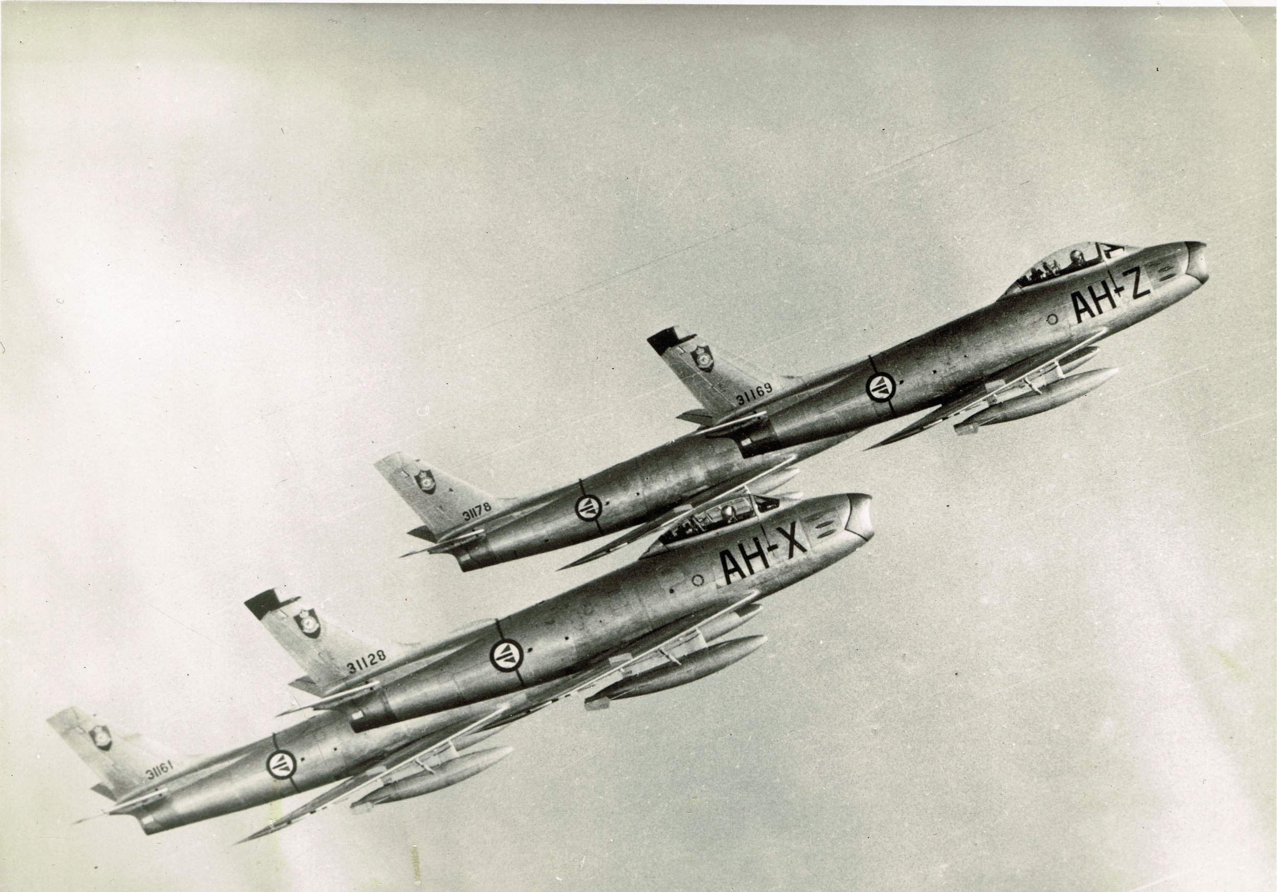 F-86F Sabre før Flying Joker fikk spesialmaling på flyene. Foto Stein Klaveness 717 Skvadron