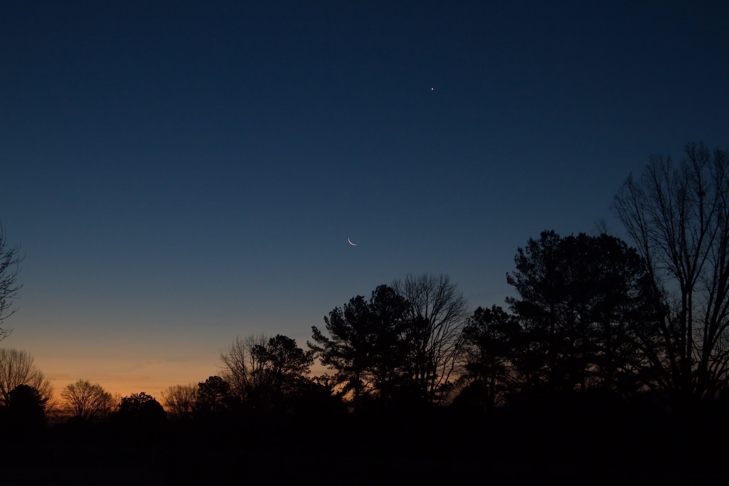 Crescent Moon and Morning Star