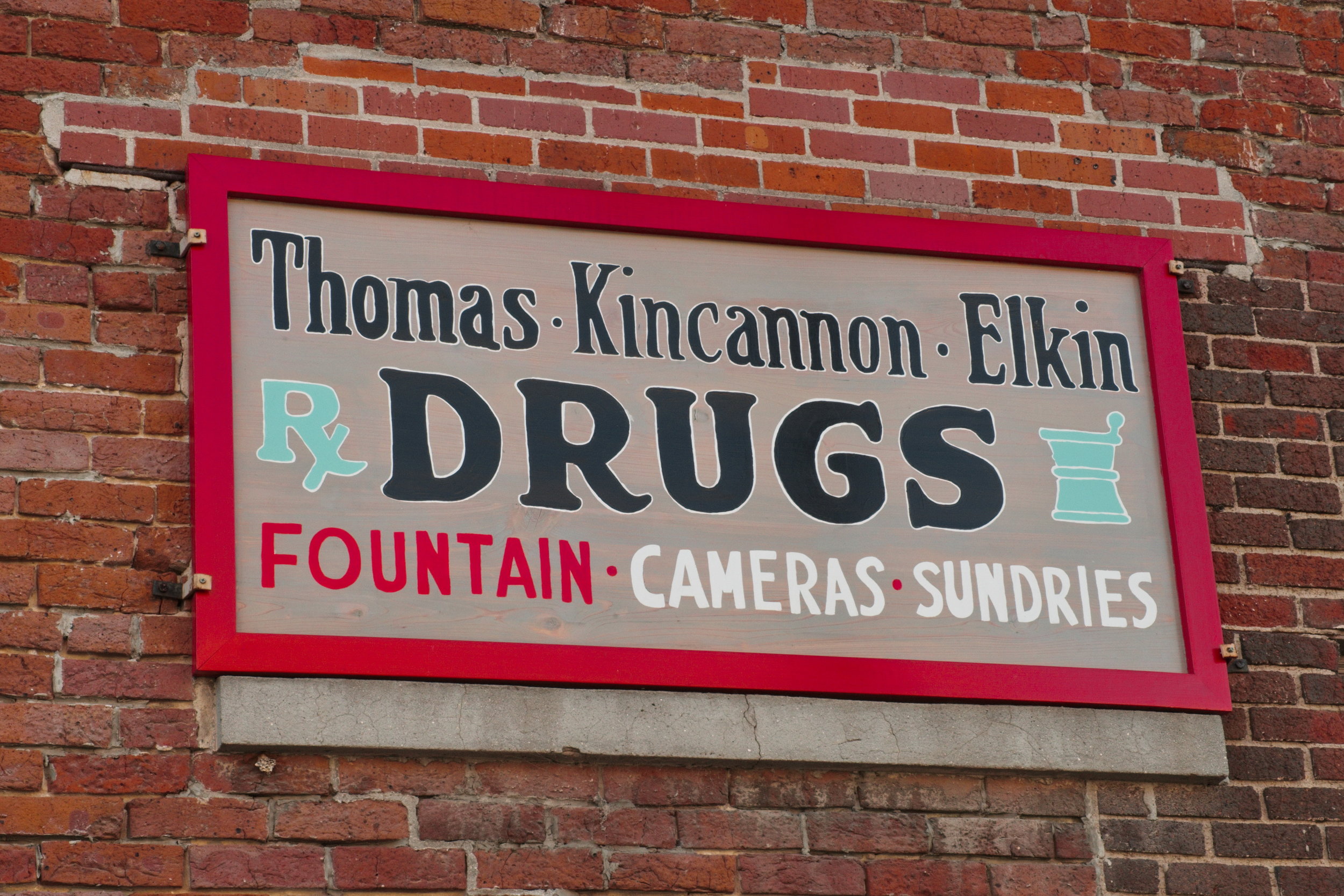 Old Pharmacy Sign on Spring Street