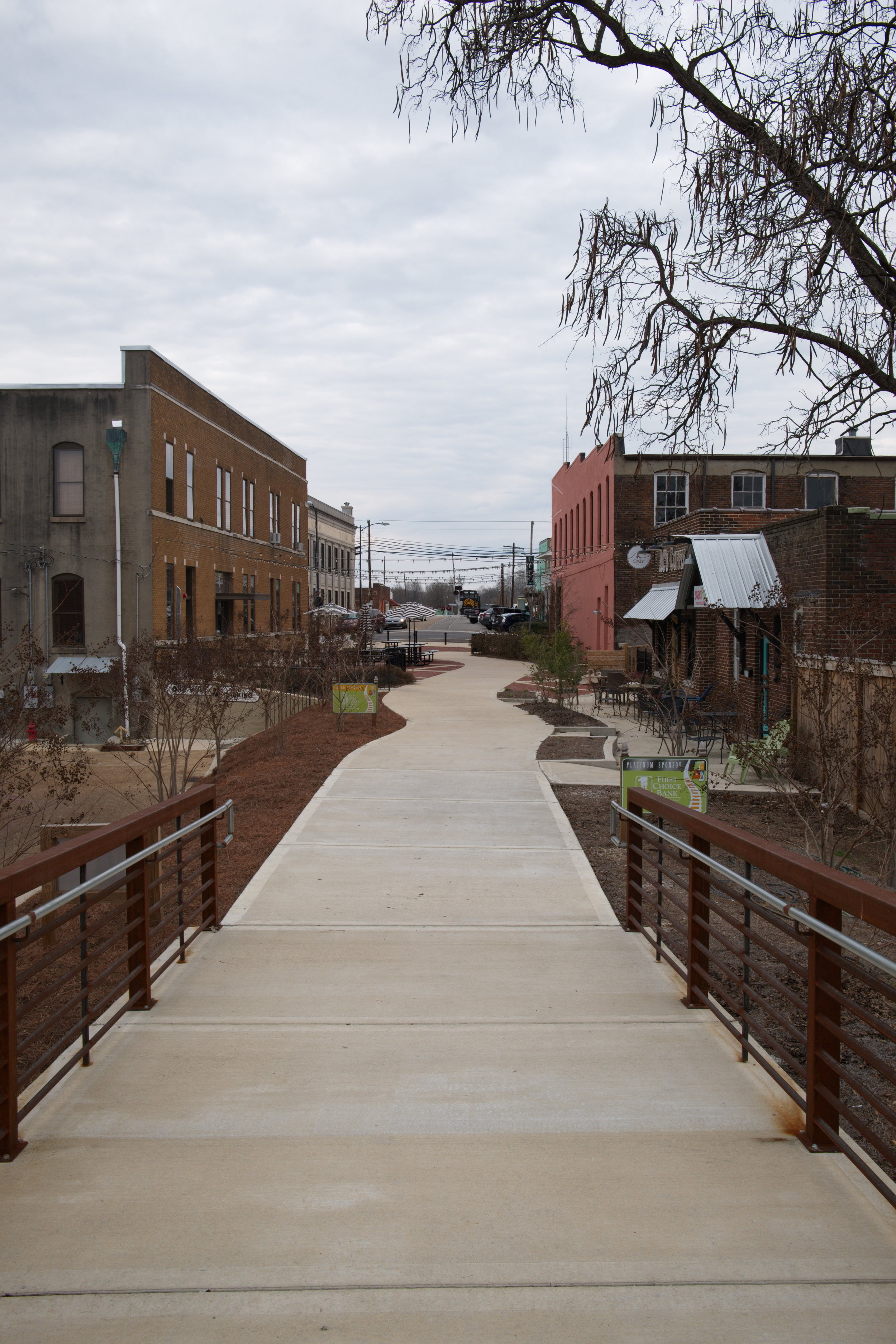  Looking back toward Bankhead Street in New Albany from the start of the  Tanglefoot Trail  