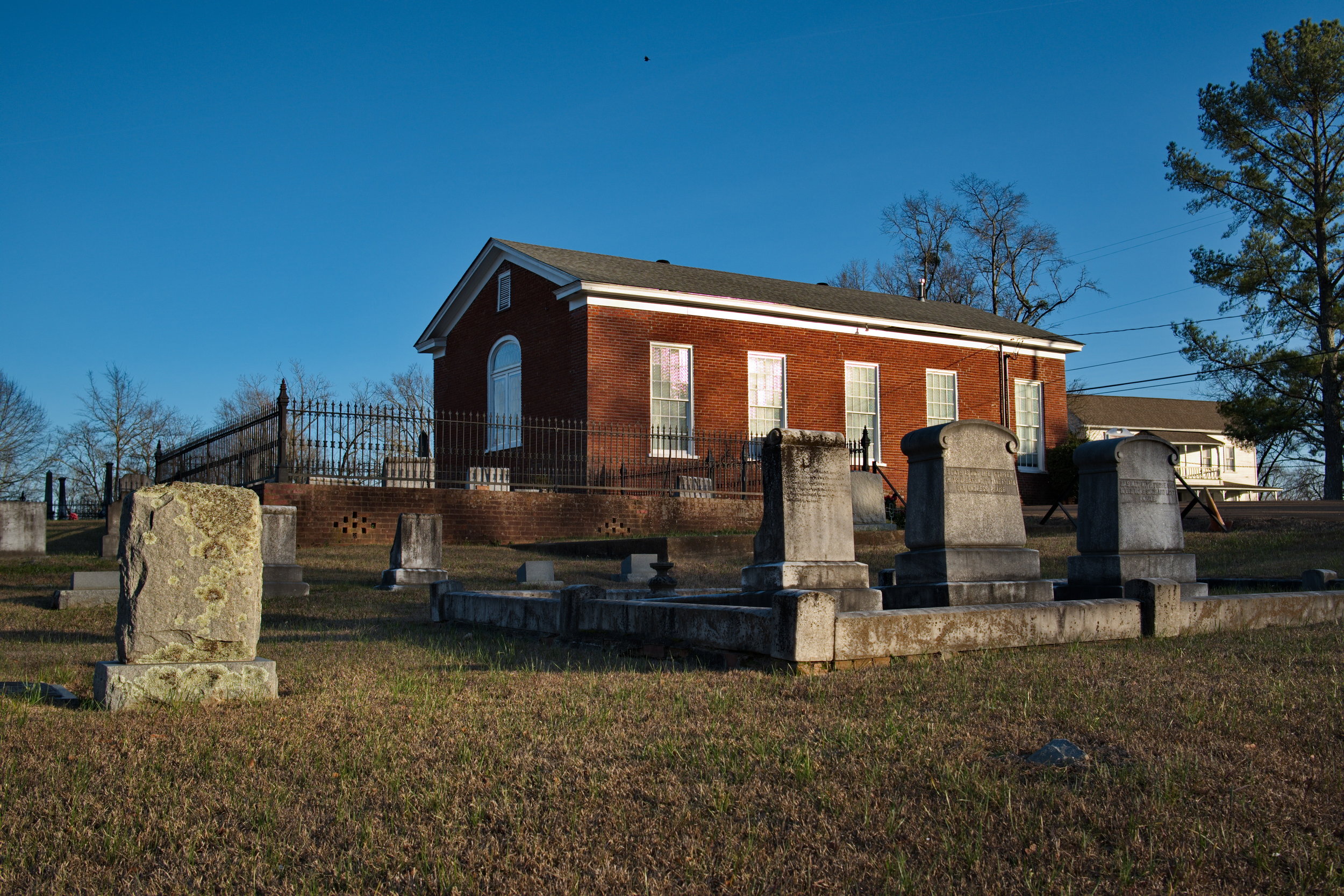  The protestant church and cemetery in West, Mississippi 