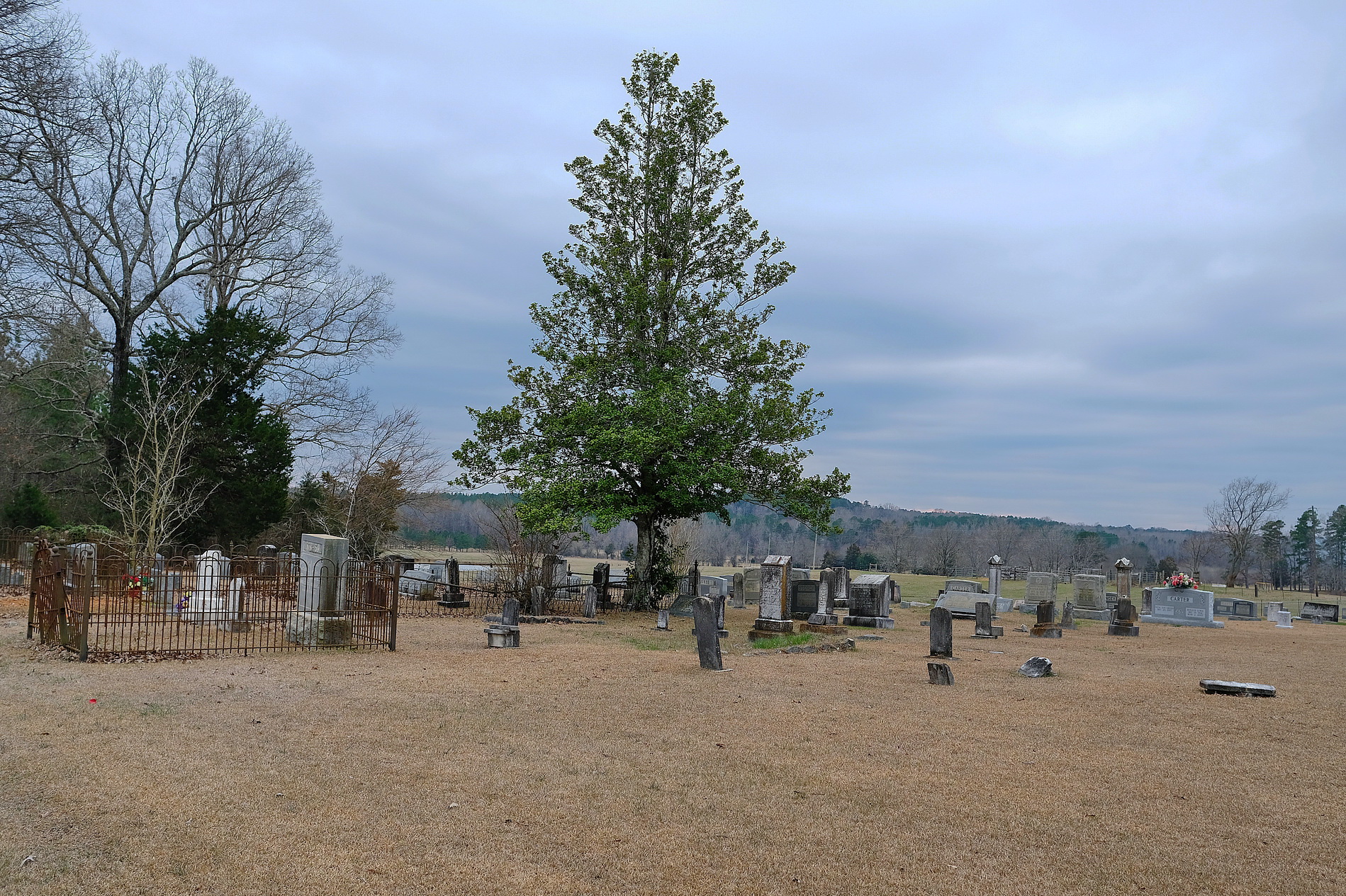  Wier Chapel Cemetery looking west from Highway 370 