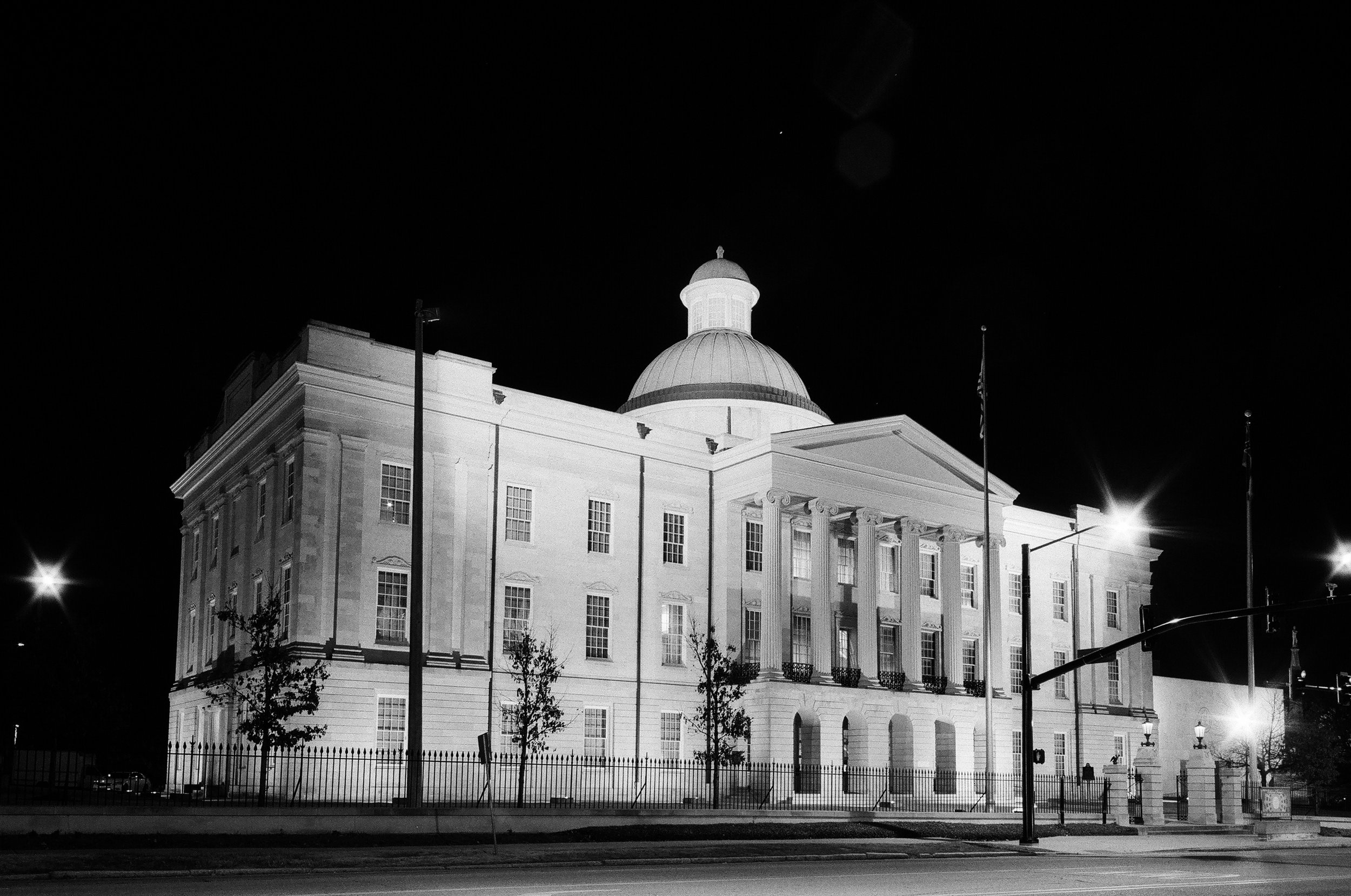  Old State Capitol in Jackson, Mississippi -&nbsp;captured on Ilford Delta 400 with a Contax G2 rangefinder camera and Contax 28mm Carl Zeiss lens. 