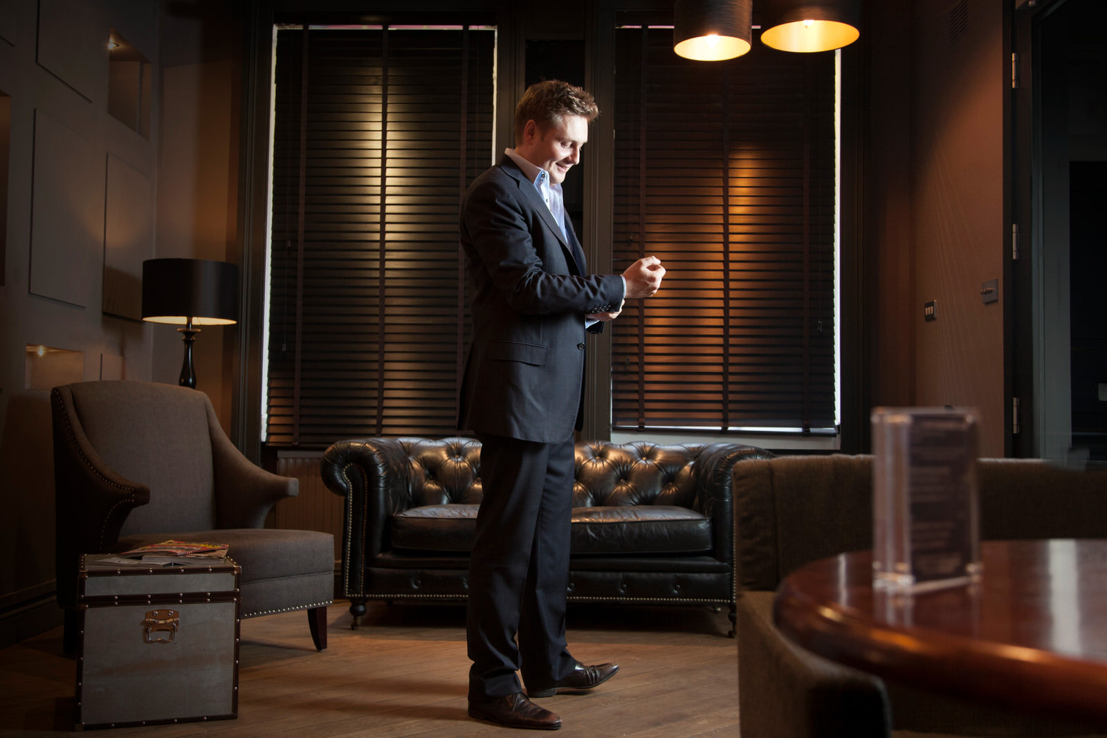 George looking smarter than usual in the bar.