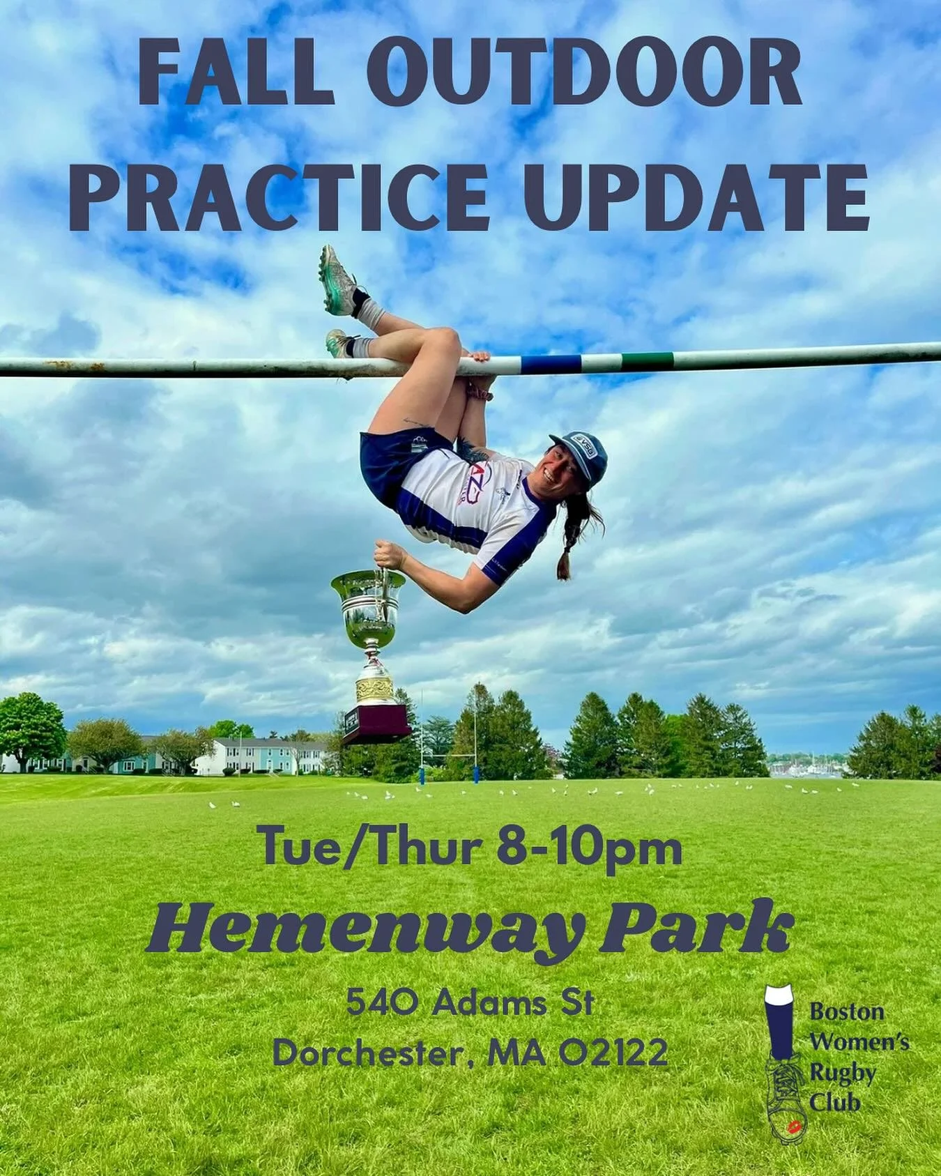 Practice this week and going forward will be at Hemenway Park (aka Hemenway Playground)! #timetolockin #boston #womensrugby