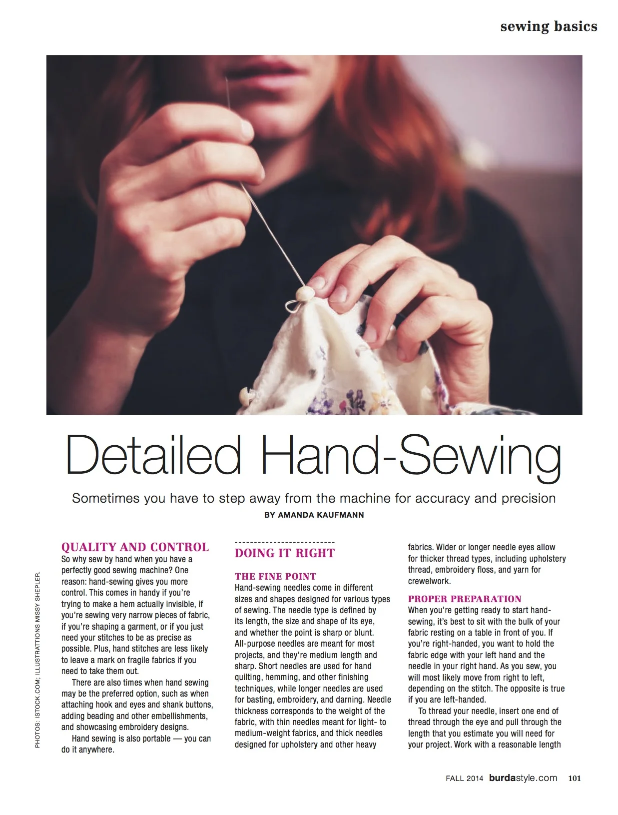 Detailed Hand-Sewing - BurdaStyle Fall 2014
