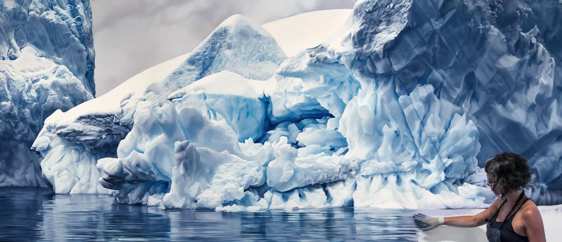Zaria Forman, Whale Bay, Antarctica no. 4, Soft Pastel on Lenox, 2016