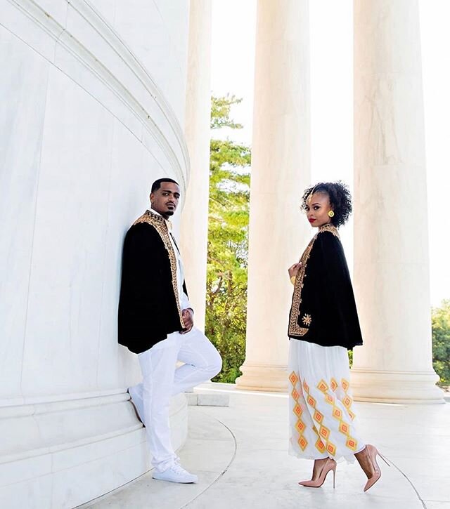 We Are All Kings &amp; Queens 👑✨
.
.
.
Photo: @dotunayodeji 
Makeup: @lolasbeautymark 
Styling: @favoredbyyodit 
Attire: @enkuye 
Jewelry: @elsabet_habeshajewelry 
_
#blacklovematters #blacklove #bride #king #queen #regal #royal #shoot #dcengagement