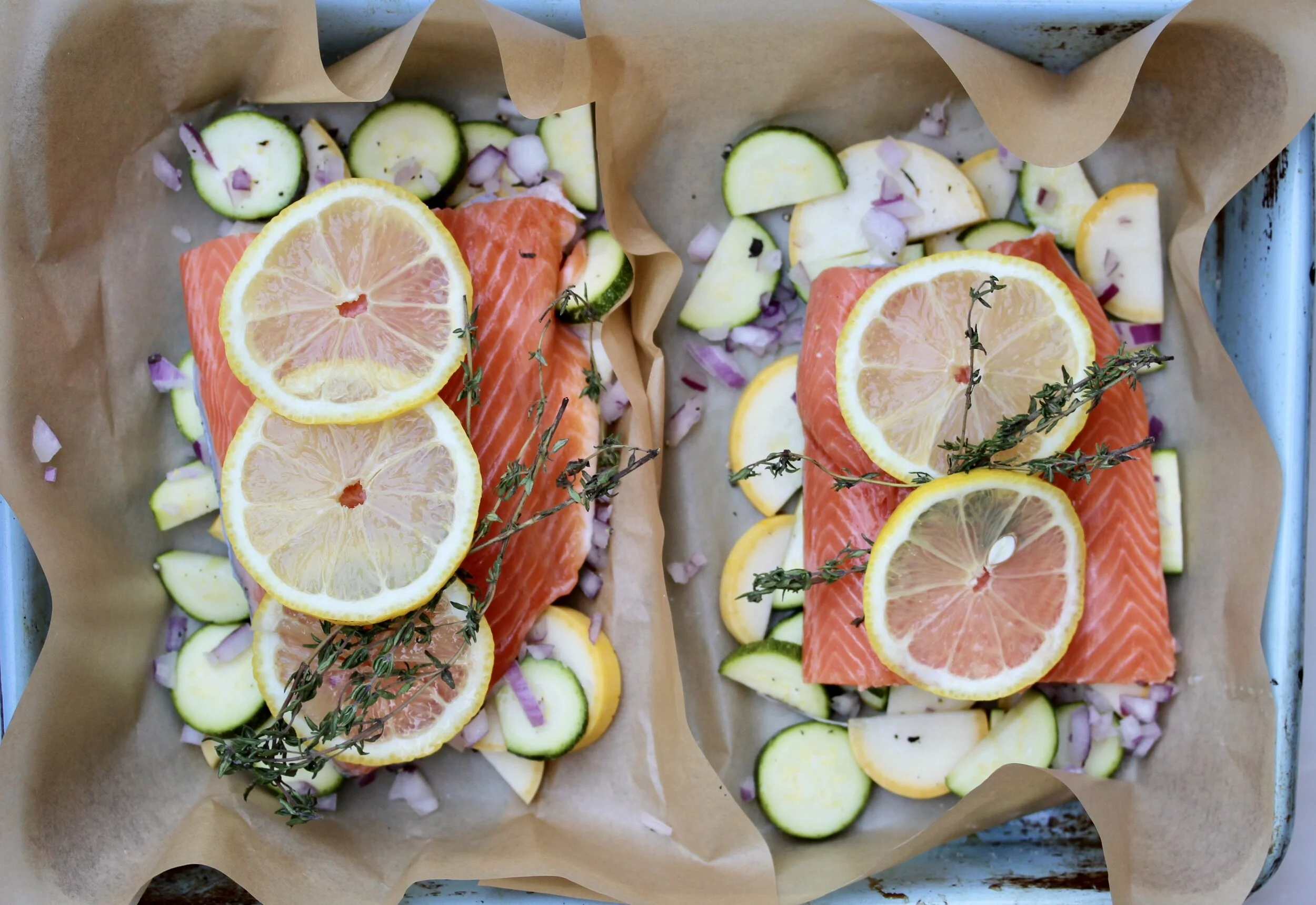 Wicked Easy Salmon with Zucchini and Summer Squash — Overseasoned