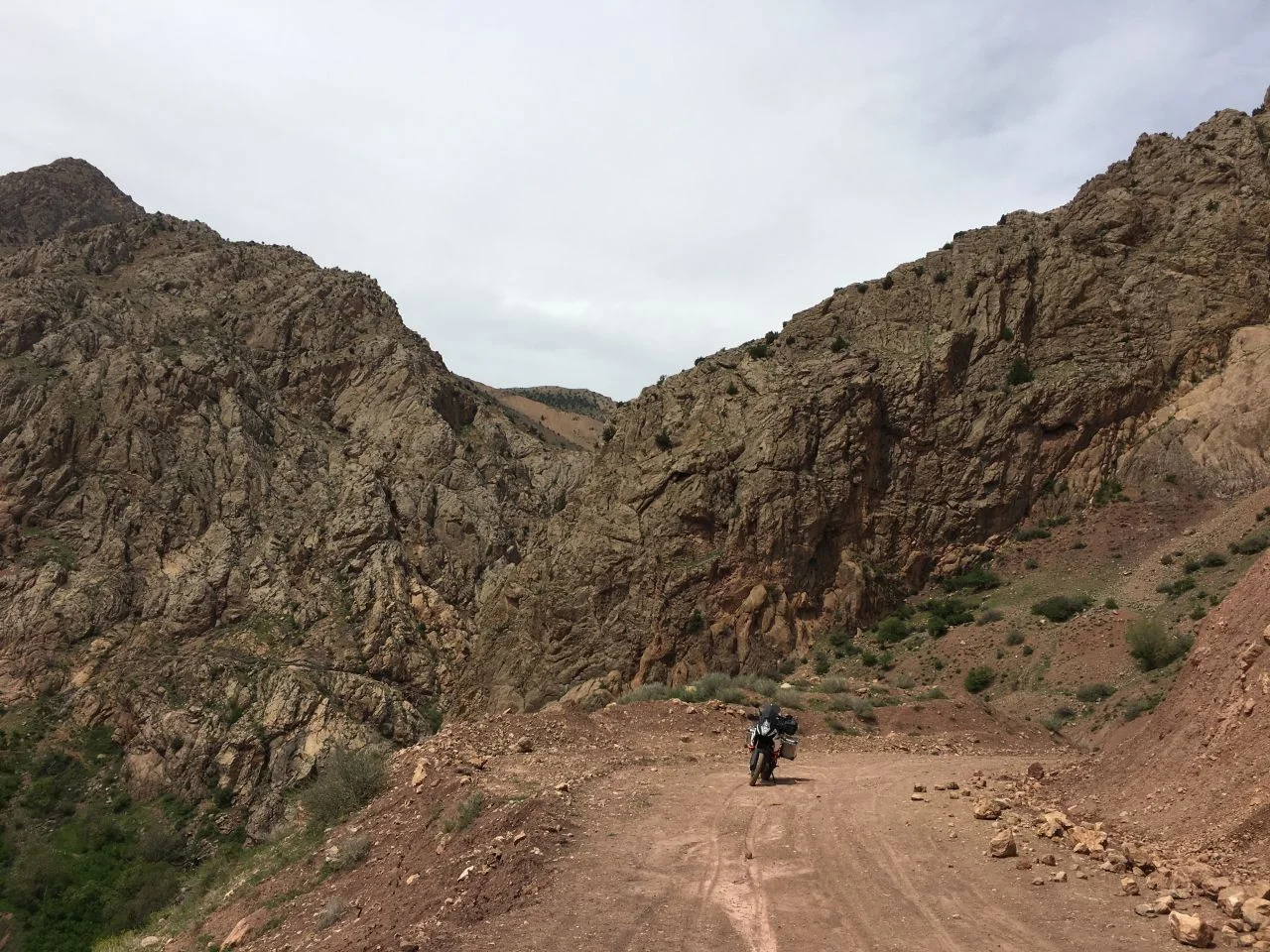 First KTM 1090 Adventure R in the Alamut Valley.