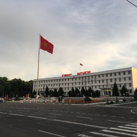 There's still a red flag waving opposite of Lenin's statue.