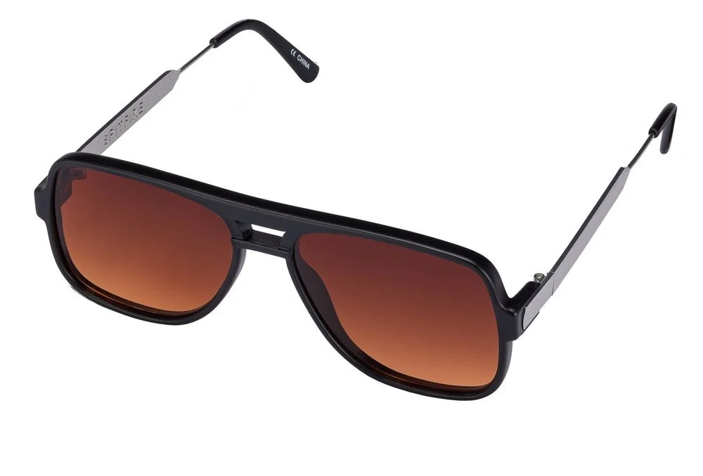 Spitfire Sunglasses – Orbital (Matte Black & Brown) — Awoke