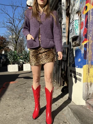 高級AMERICAN FUR AWARDSミンクHARAJUKU MOTHER Faux Fur Cheetah Print Skirt — Awoke Vintage
