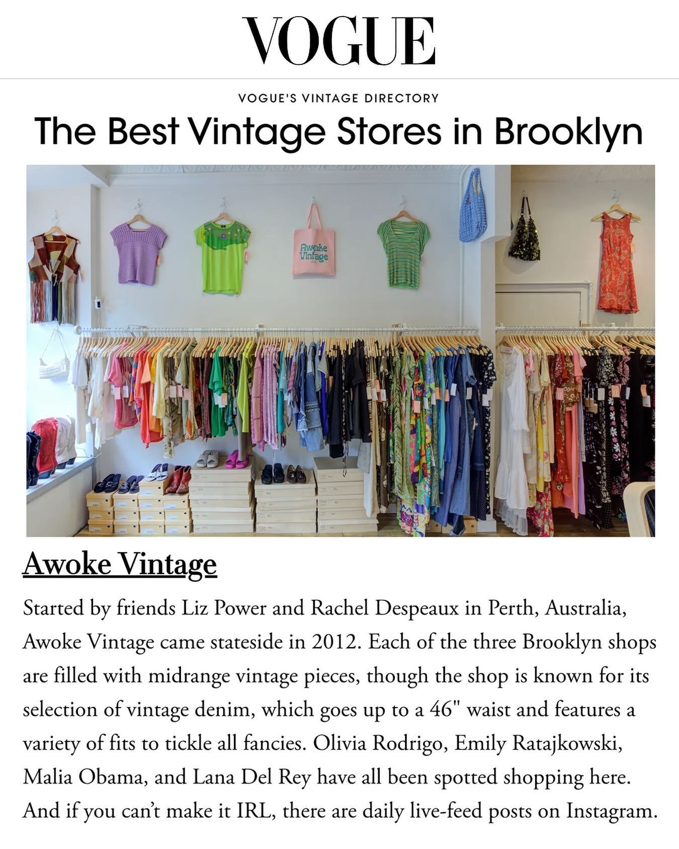 So grateful to be included in @voguemagazine Best Vintage Stores guide! If you haven&rsquo;t already, take a peek at their extensive city guides for the best vintage from Dallas to Copenhagen! Special shoutout to @margaux_polaux for the feature 🫶🥹?