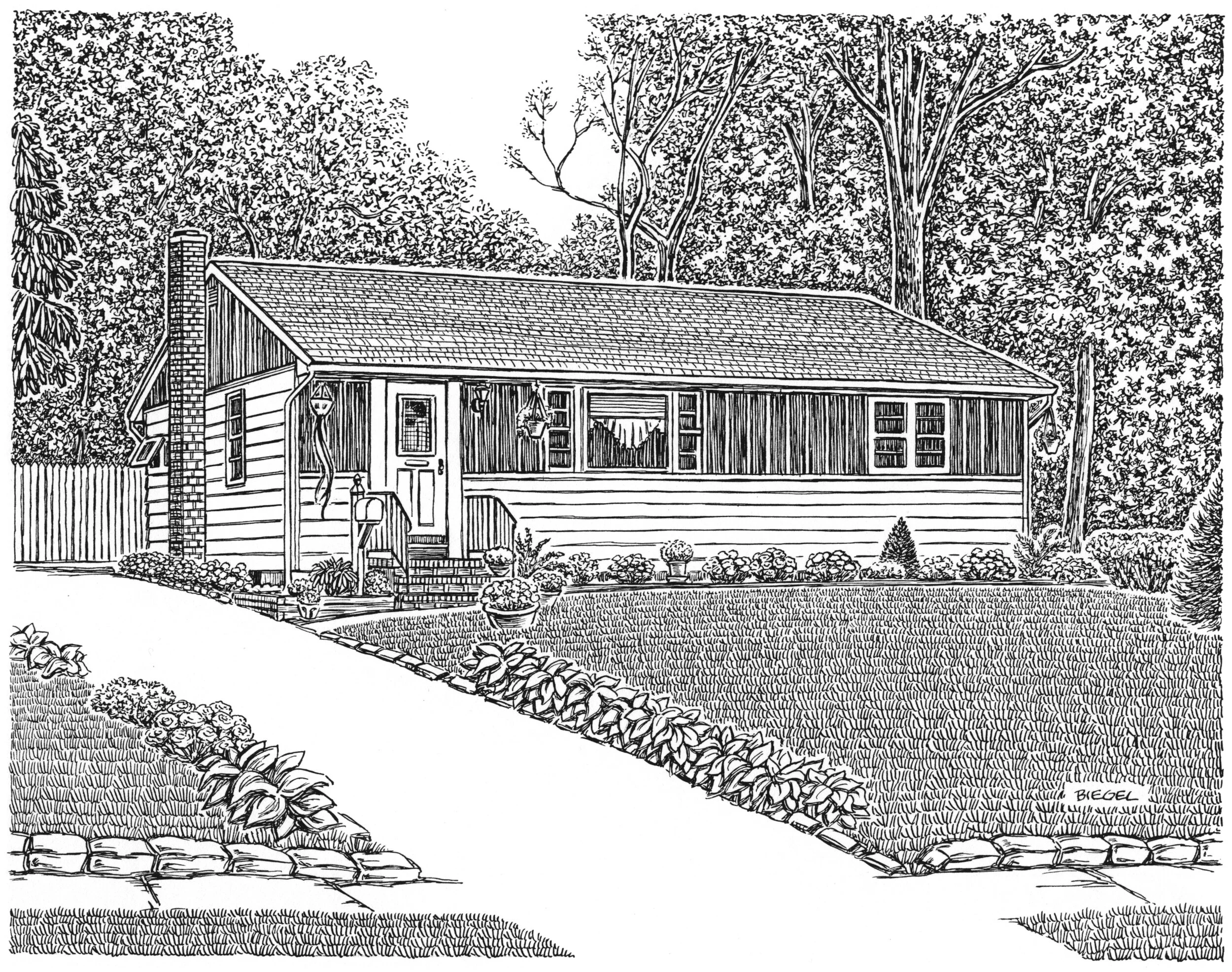 Personalized Small Home Artwork Houseportraitart com House Portrait Art