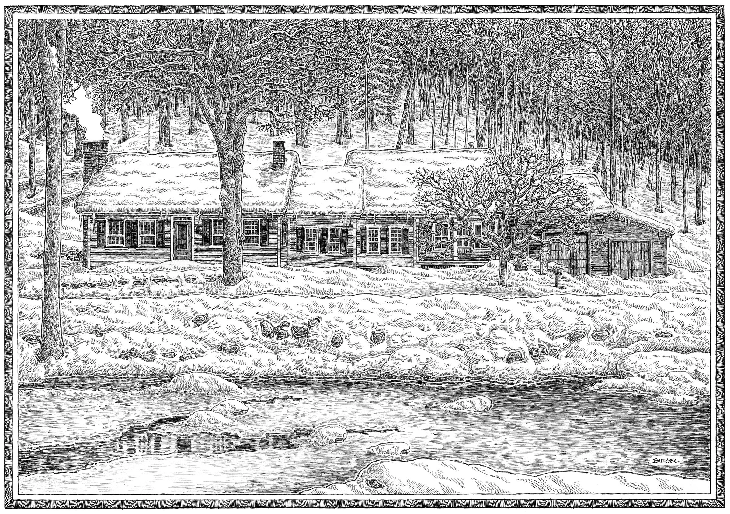 Chester, VT - In my travels to ski country I was able to collect reference photos of this clients home as the project developed.