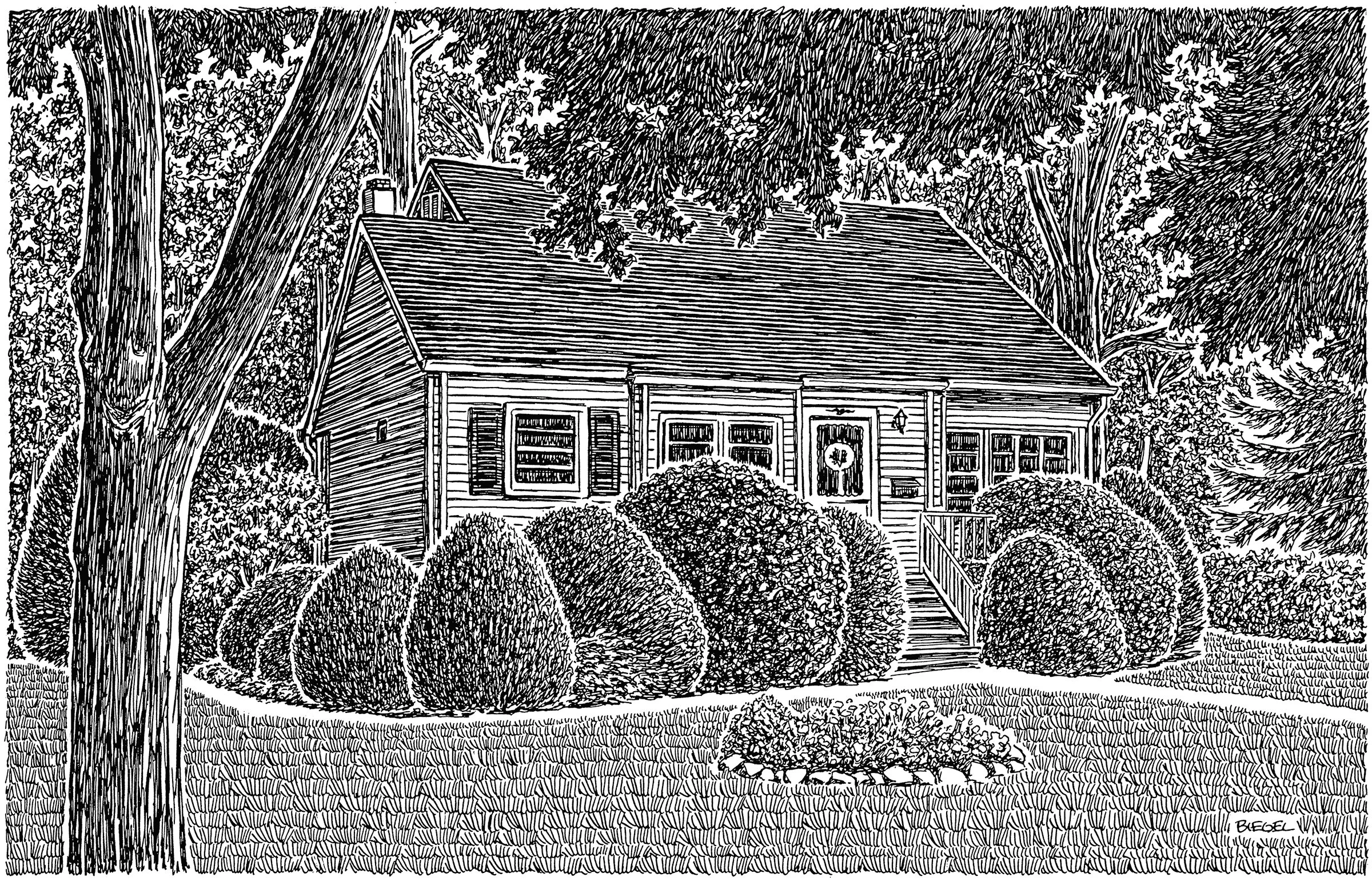 House Portrait Art House Portraits by Mike Biegel