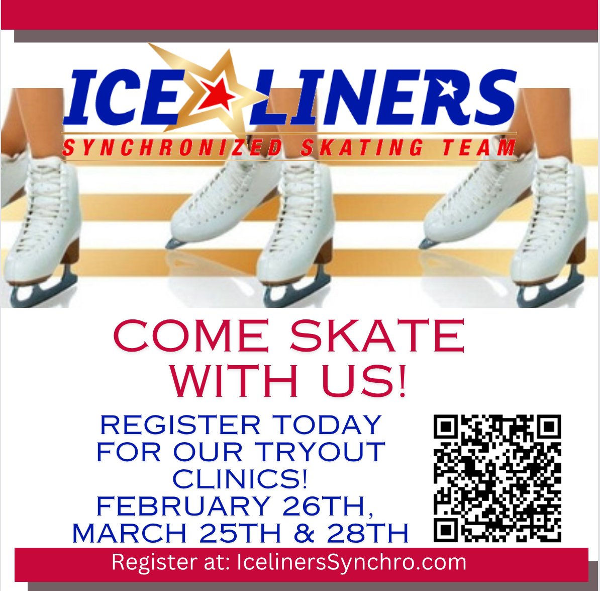 Tryout Clinics for 20242025 IceLiners Synchro Team — IceLiners