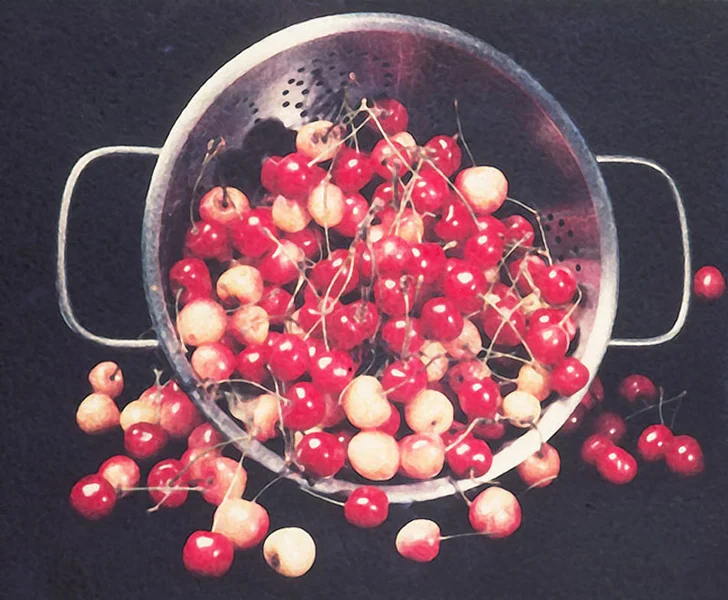 cherries in colander