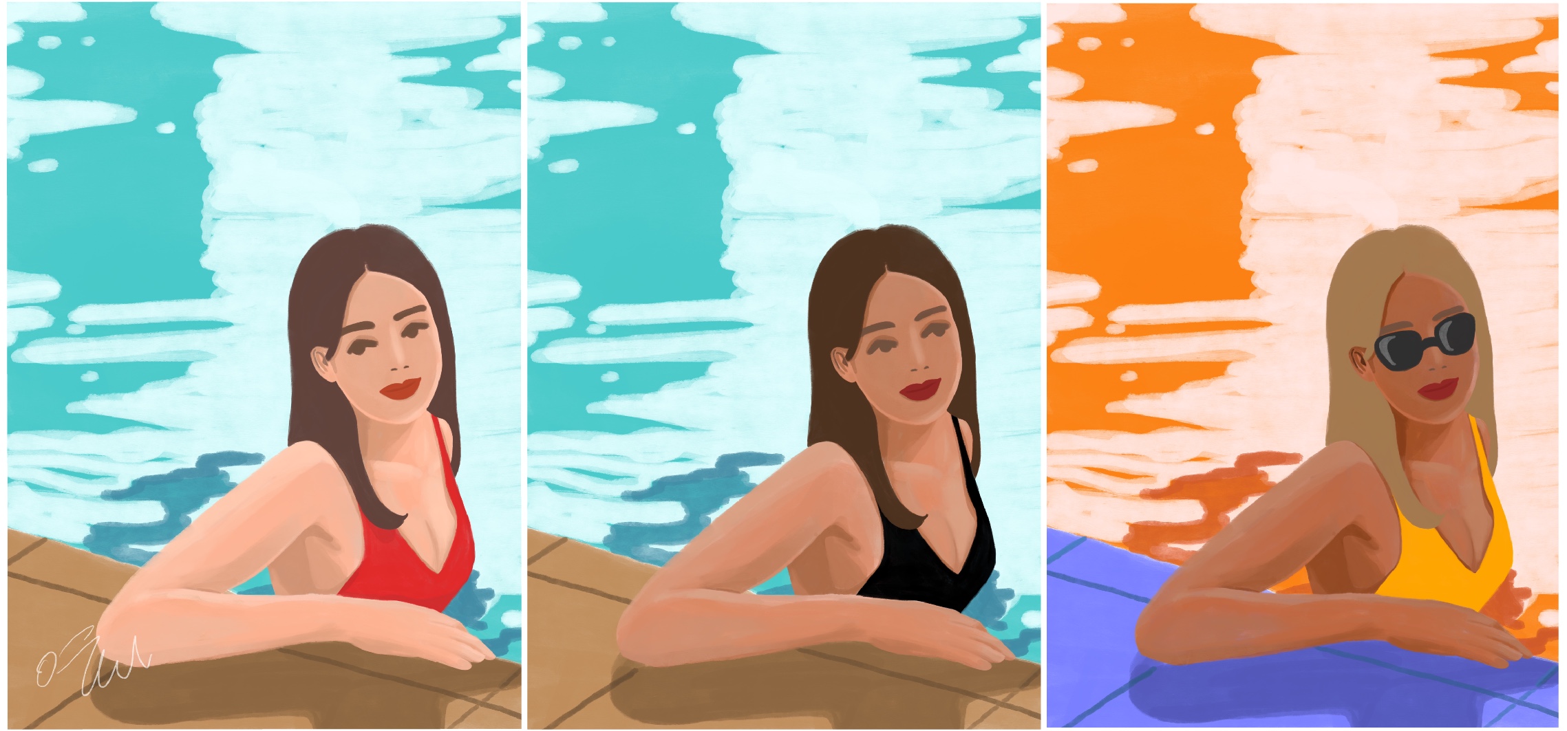 Swimming Pool 841*592mm digital work 2019,Swimming Pool 841*592mmdigital work  2019,Swimming Pool 841*592mm digital work 2019