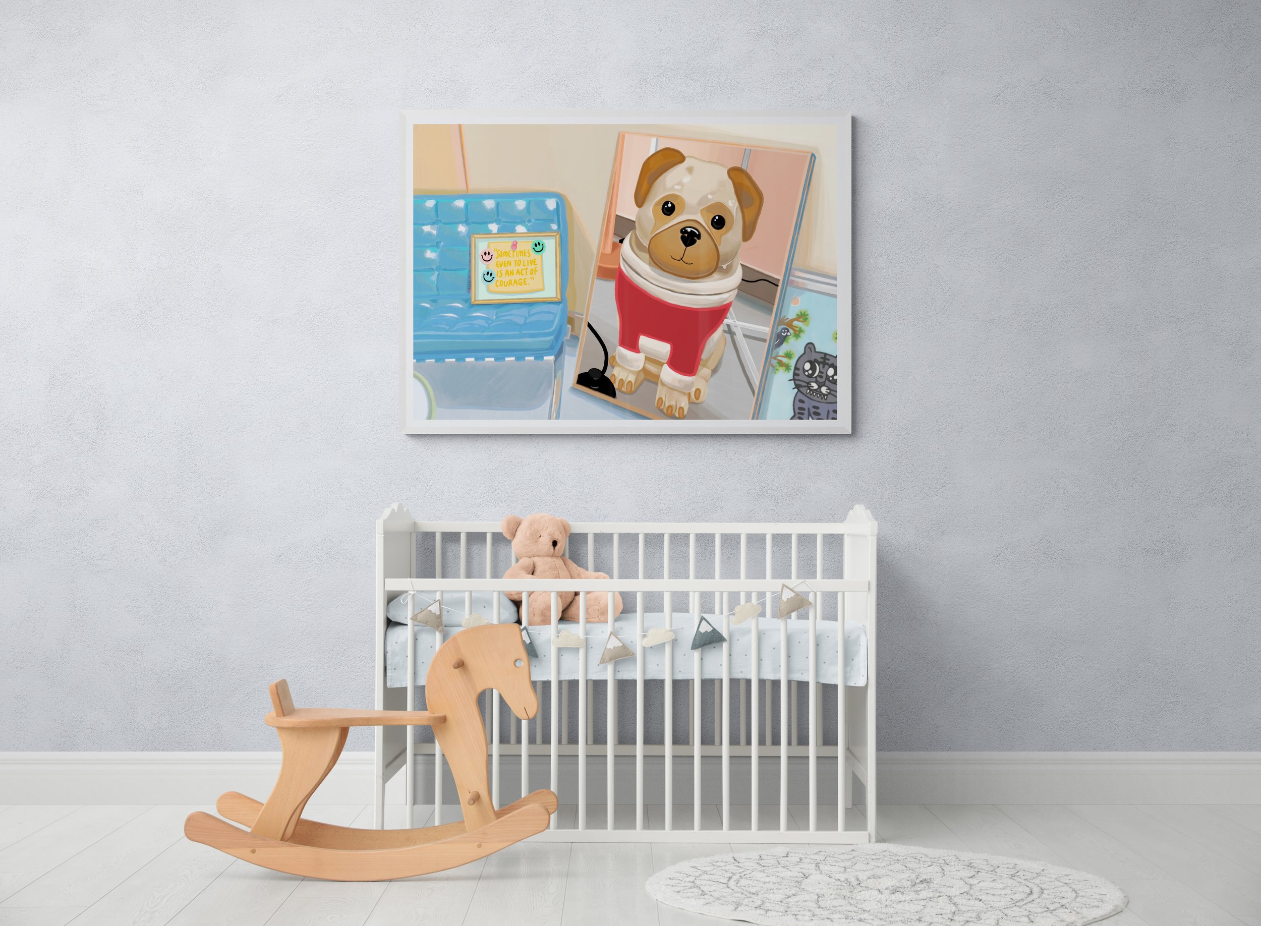 White_wooden_cot_and_rocking_horse_in_nursery.jpg