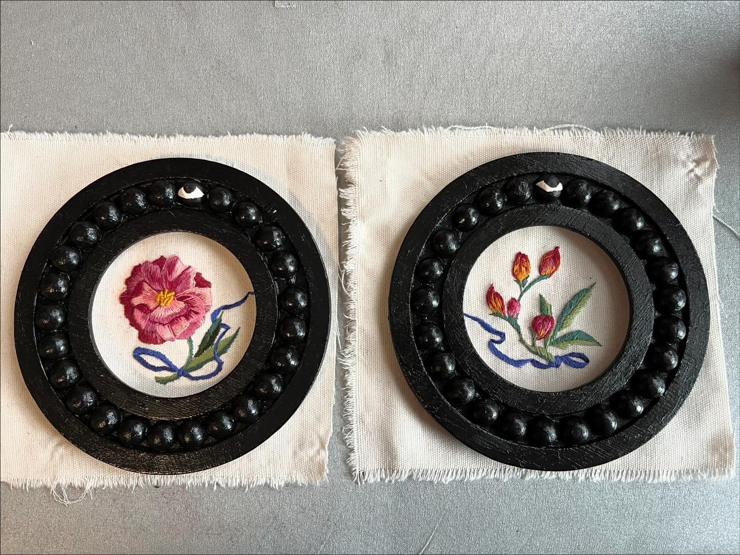 Getting there. To mount - realistically the most annoying process made worse by being a circle. And my lil eyeballs need somethin&rsquo; but not sure what.

This piece and the previous are all available to collect at #littleluxuries at @mainlineartce