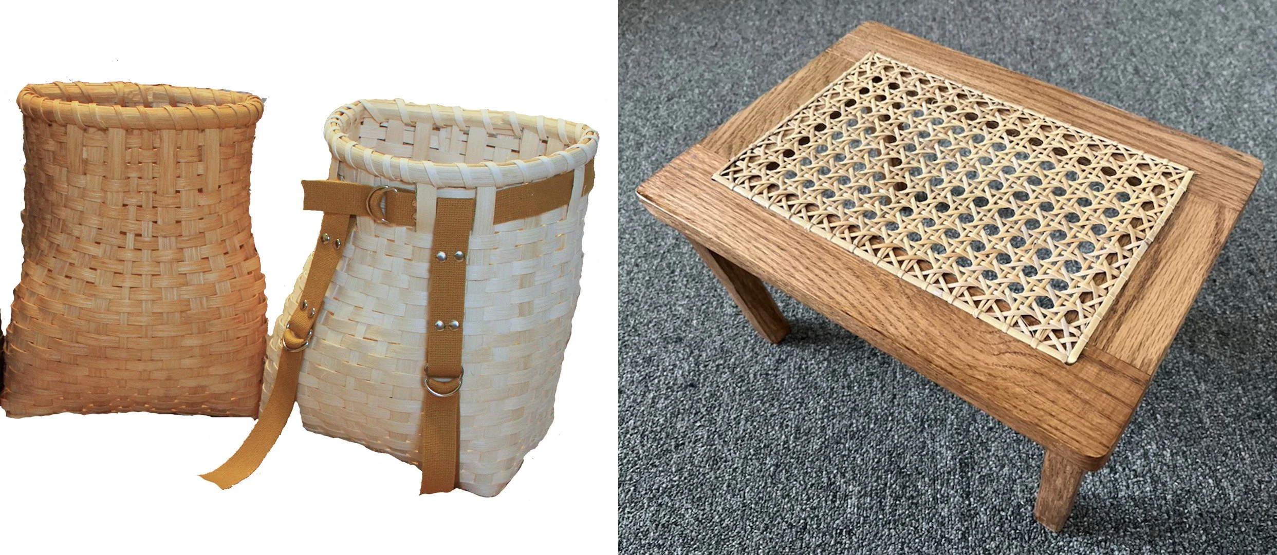 March Zoom-In, Day 3: Adirondack-style Backpack &amp; Hole Caned Footstool for Beginners