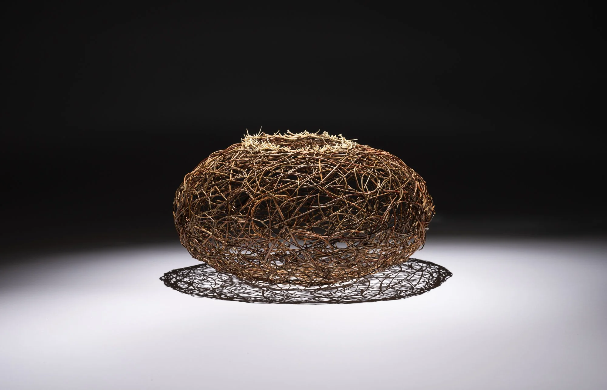 A Ritual for the Dead - sculptural random weave willow and bone