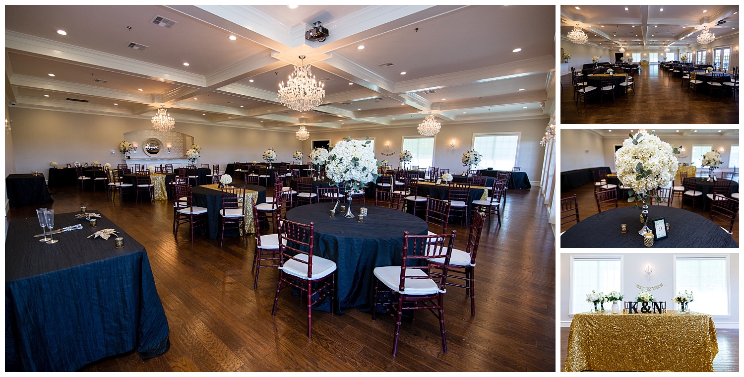 And the reception side was perfect. Decorated with black and sparkling gold with large flower center pieces to bring it all together.
