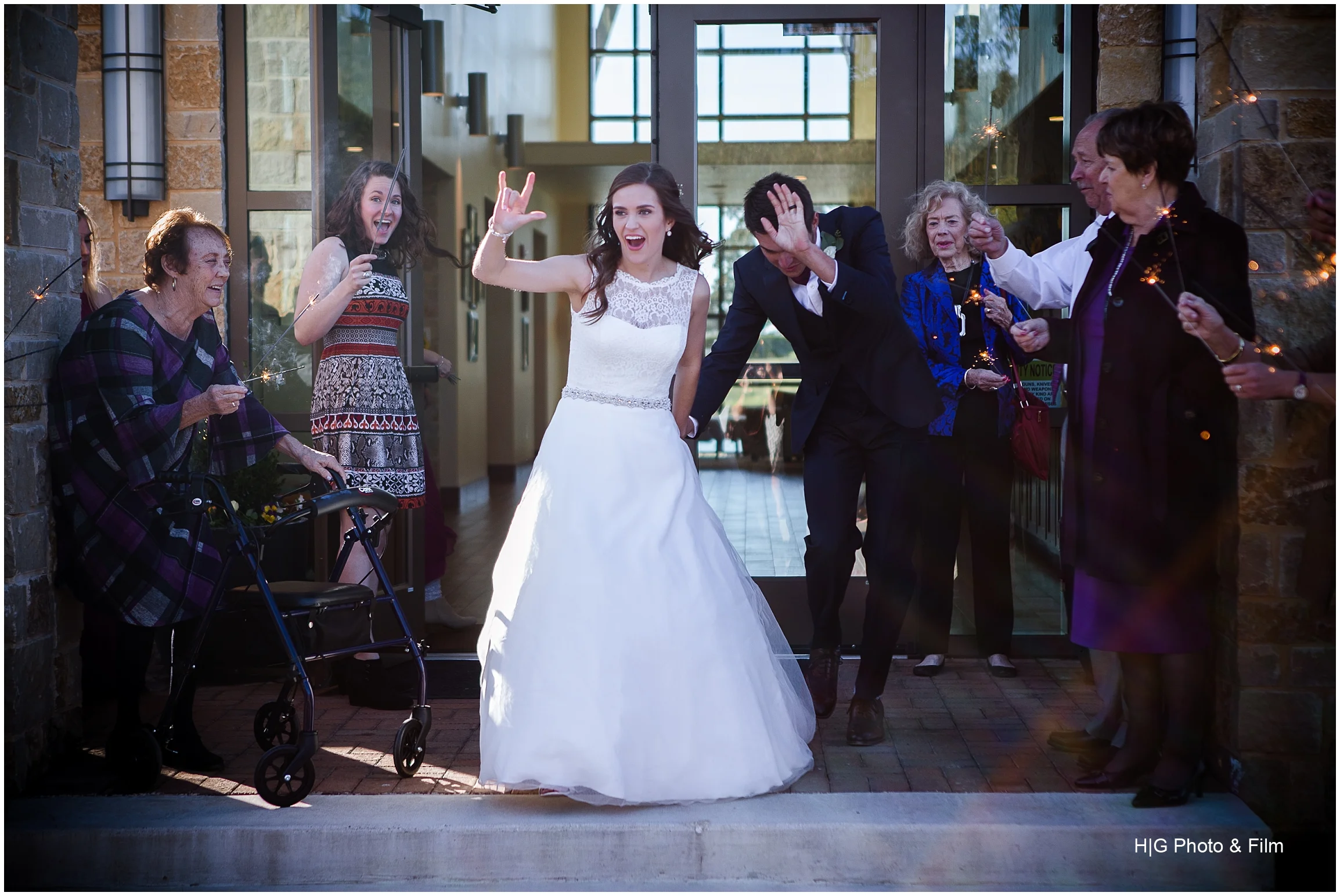 And a sparkler exit!