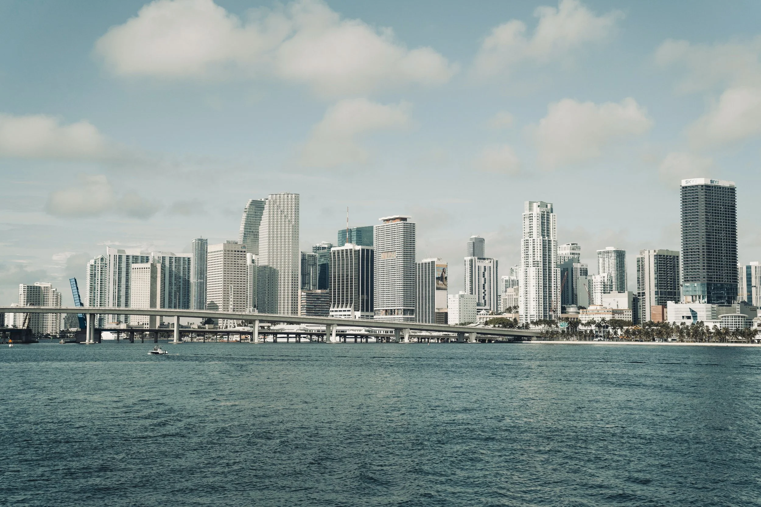 Miami skyline from the water